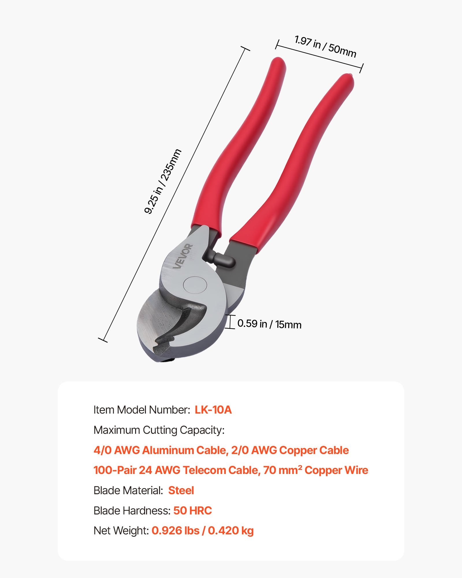 Heavy Duty Cable Cutter Ratcheting Wire Cutting Pliers for Copper and Aluminum