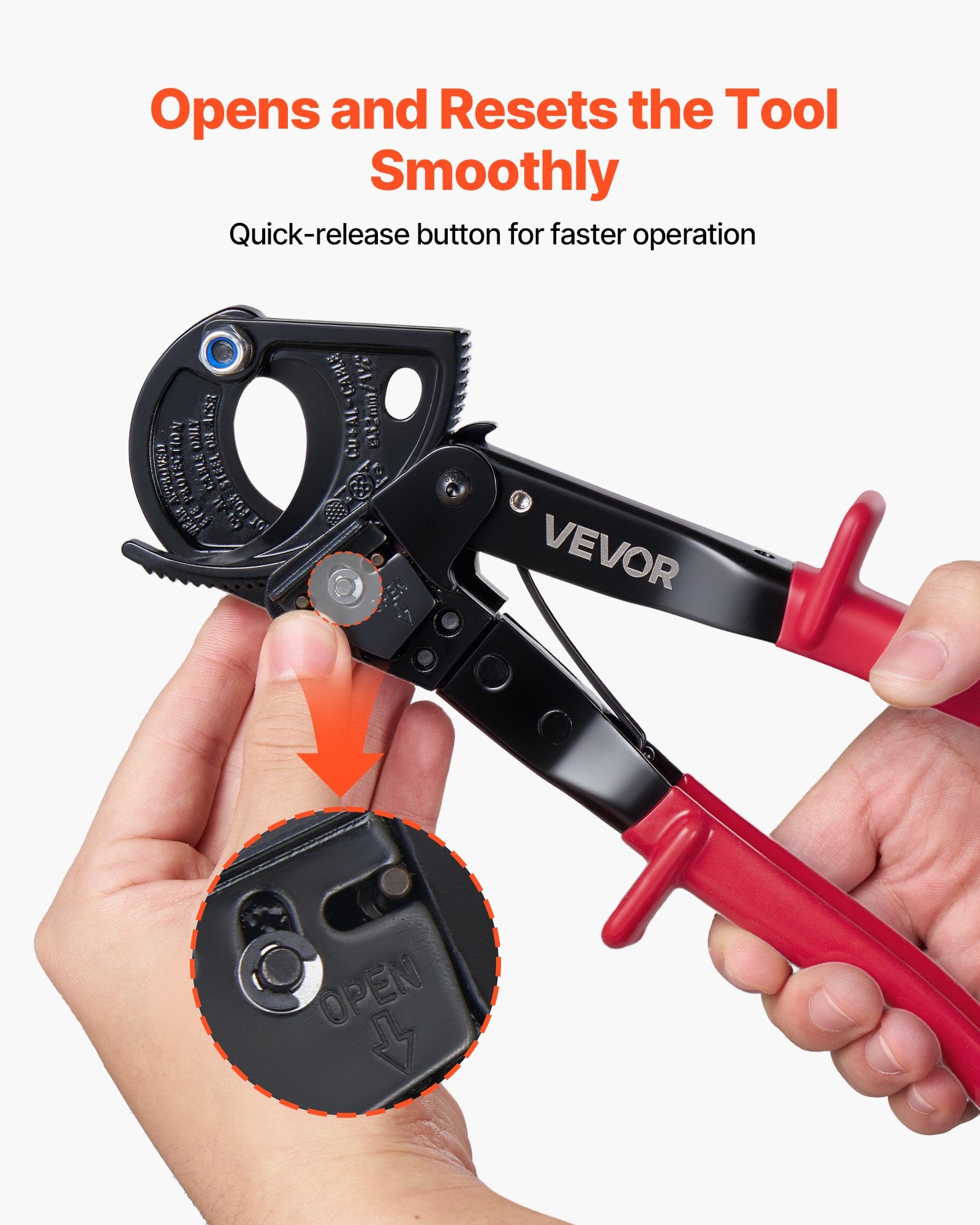 Heavy Duty Cable Cutter Ratcheting Wire Cutting Pliers for Copper and Aluminum