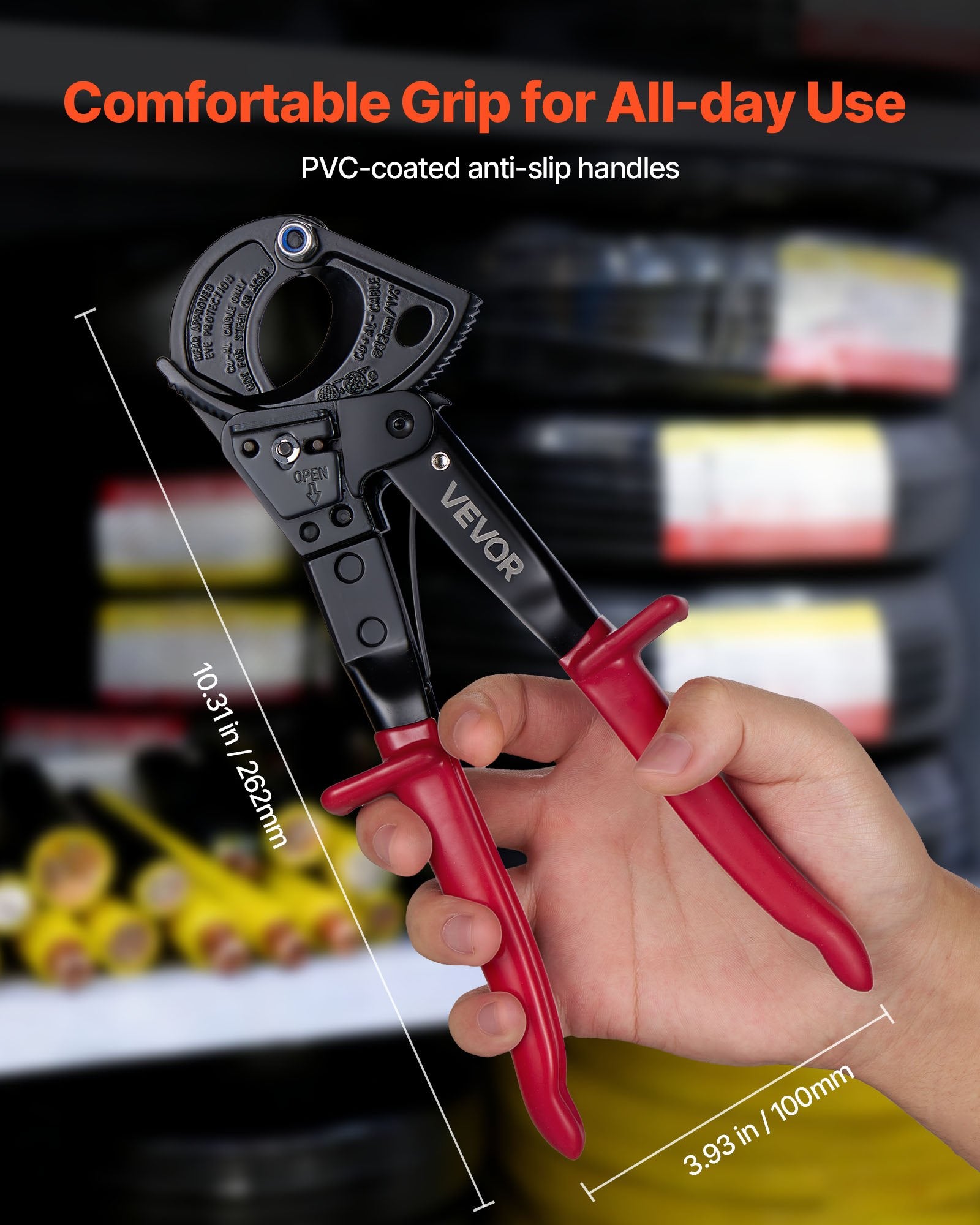 Heavy Duty Cable Cutter Ratcheting Wire Cutting Pliers for Copper and Aluminum