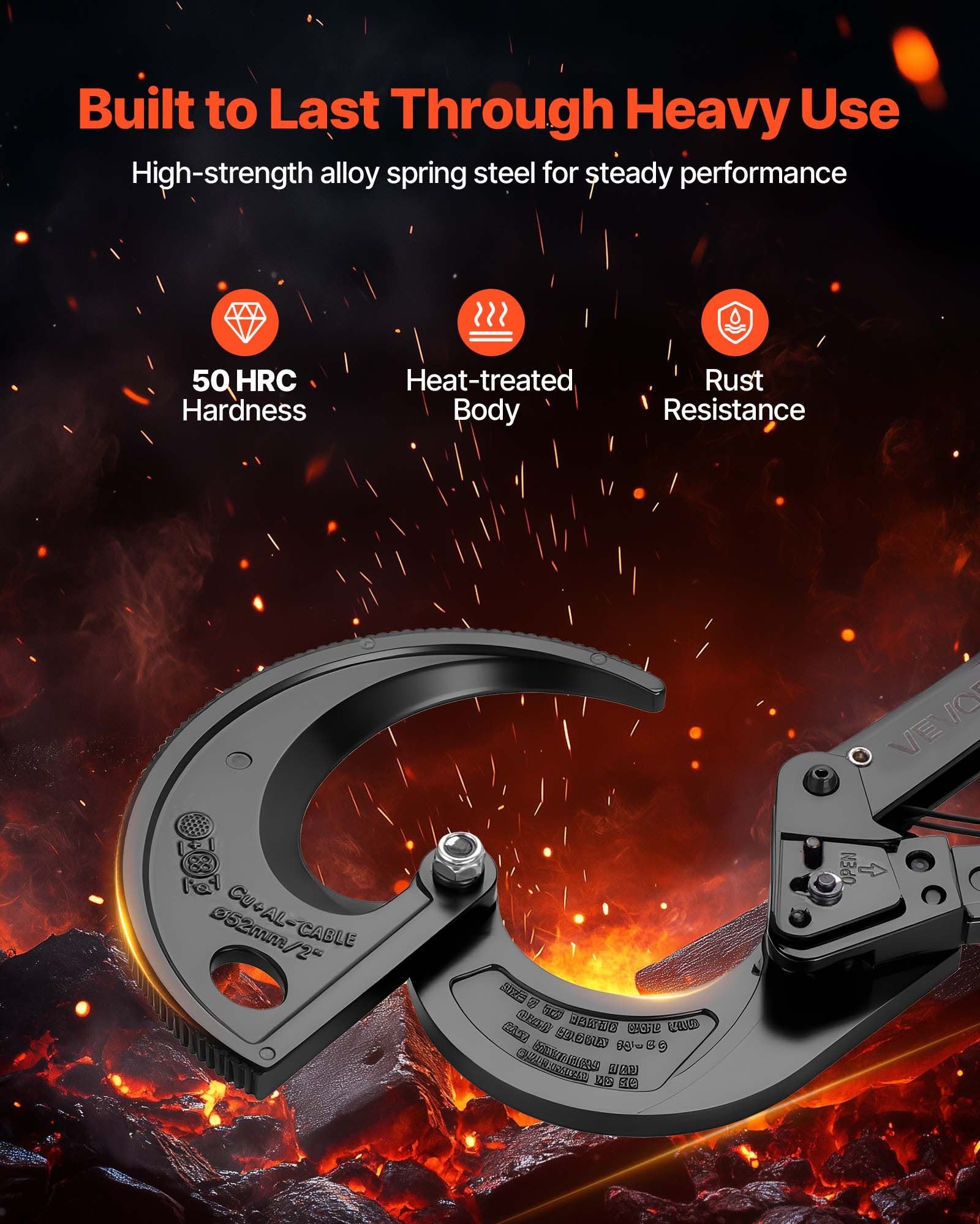 Heavy Duty Cable Cutter Ratcheting Wire Cutting Pliers for Copper and Aluminum