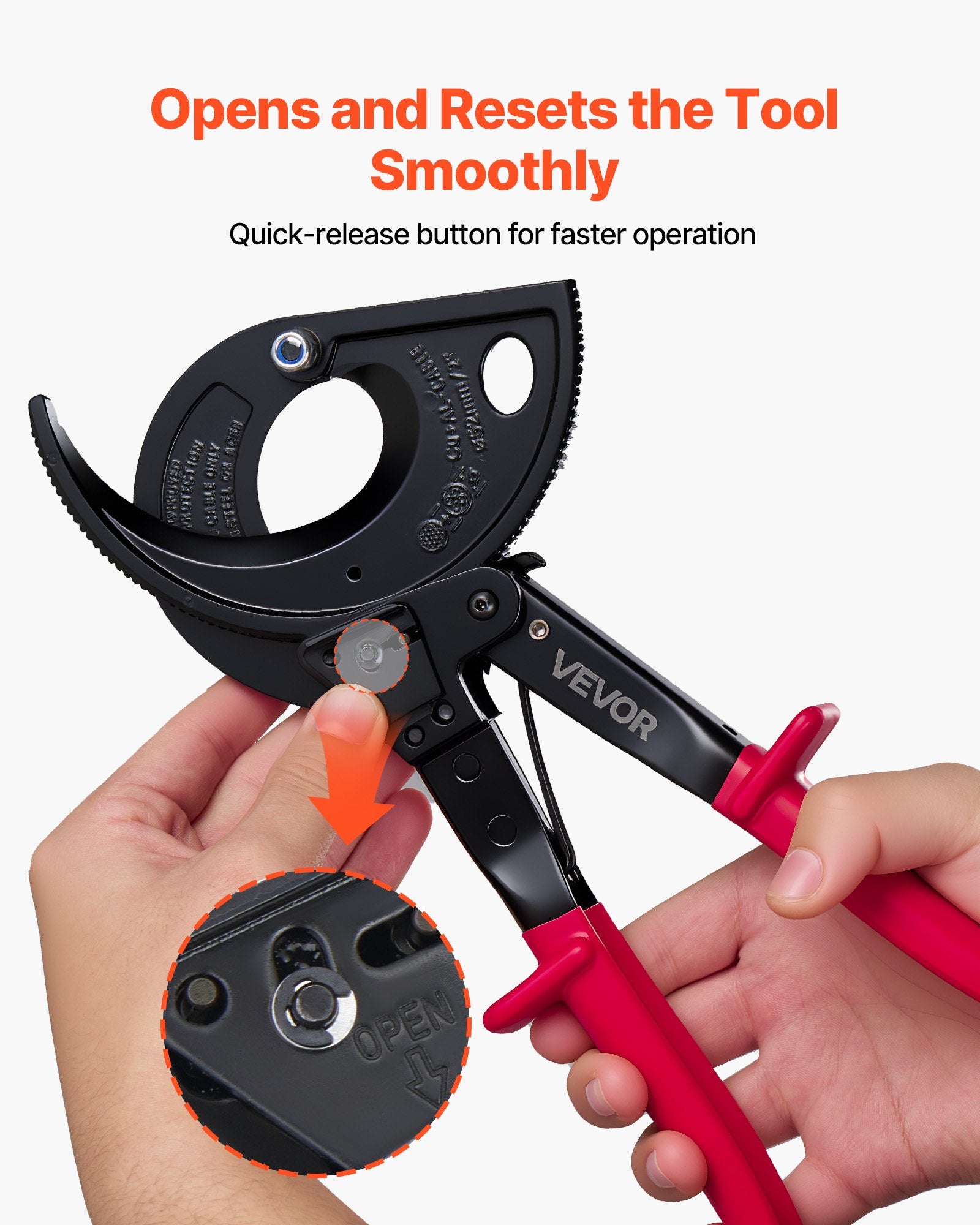 Heavy Duty Cable Cutter Ratcheting Wire Cutting Pliers for Copper and Aluminum