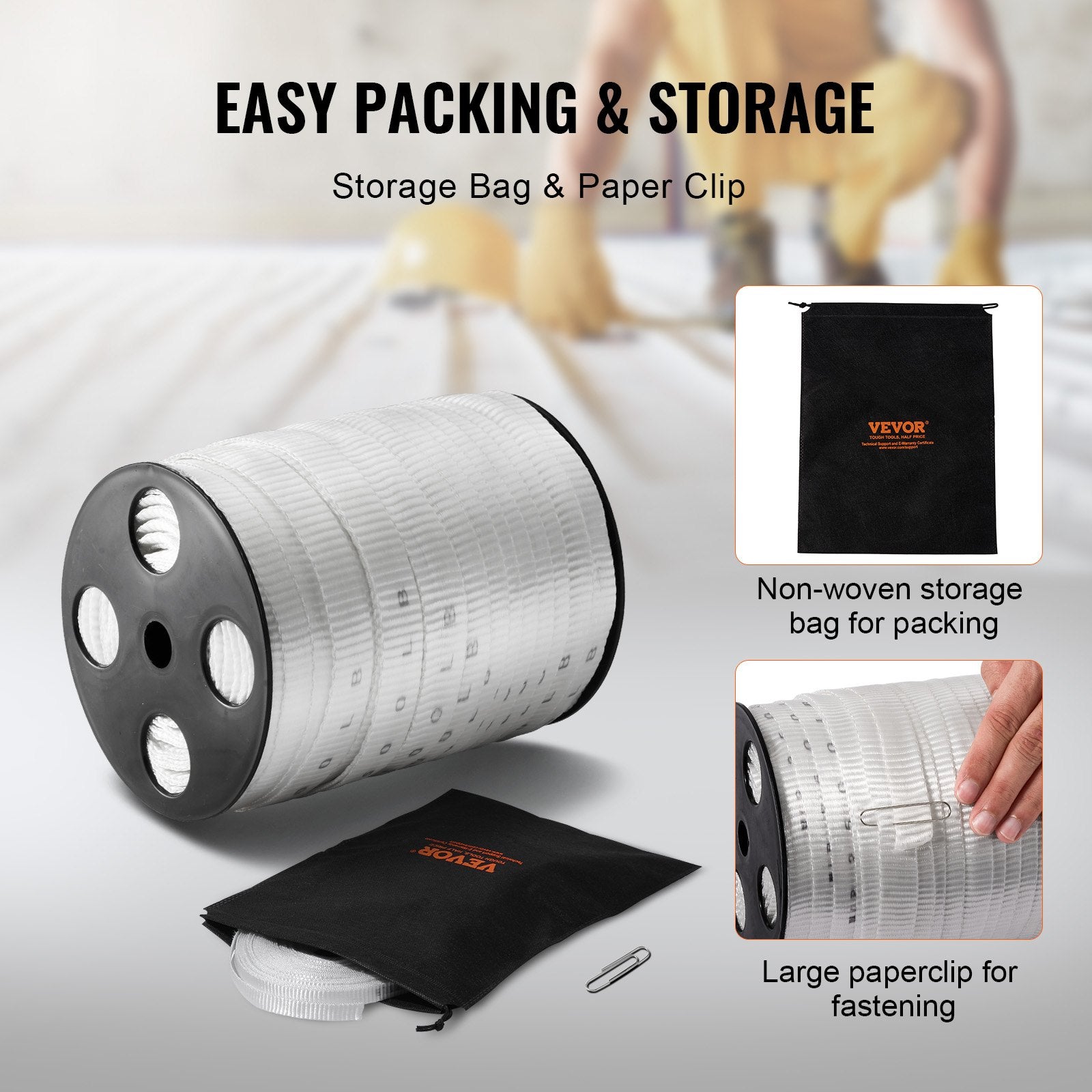 Polyester Pull Tape 1.9cm x 80.8m Mule Tape 1134kgf Tensile White
