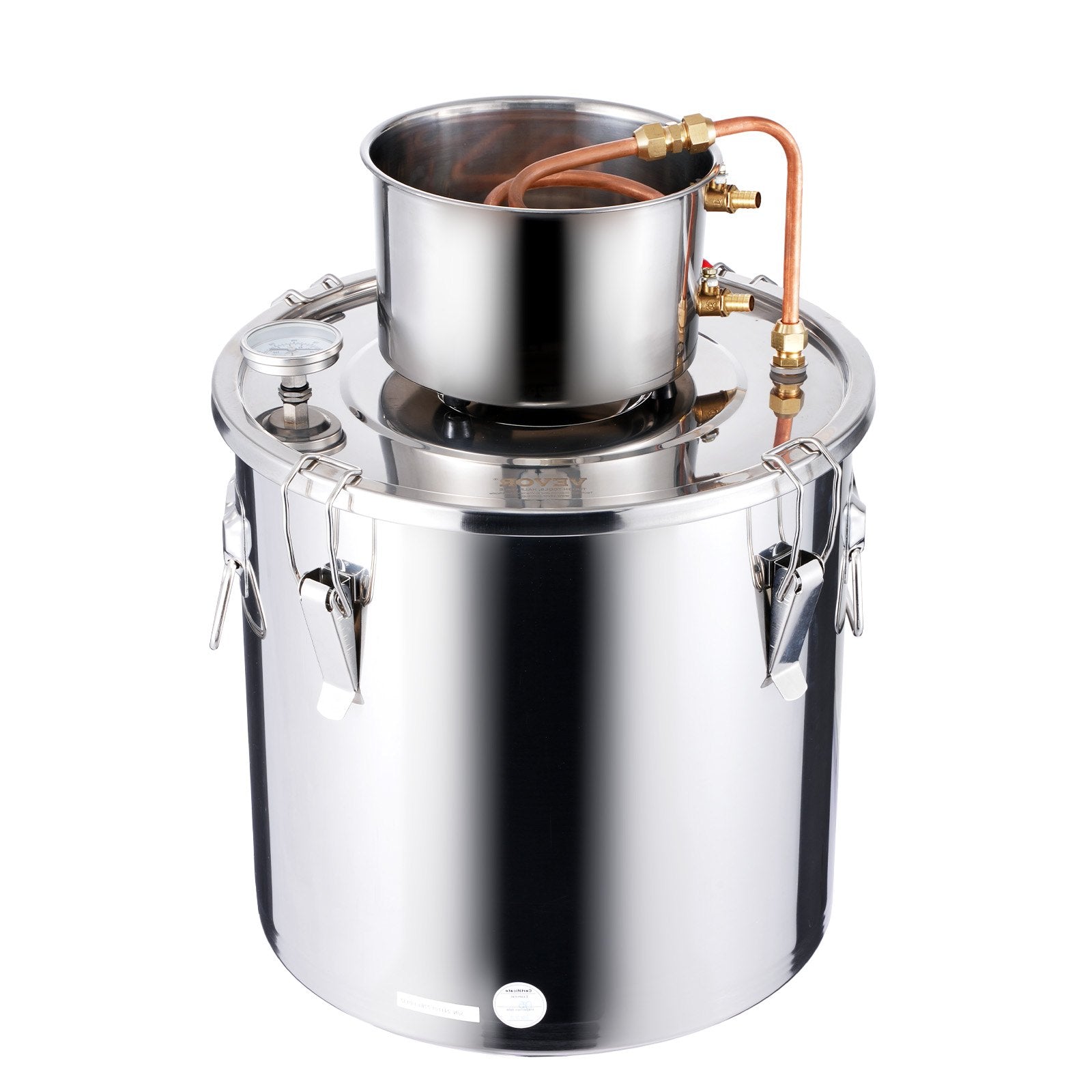 8 Gal / 30 L Stainless Steel Alcohol Still with Copper Coil, Thermometer & Pump