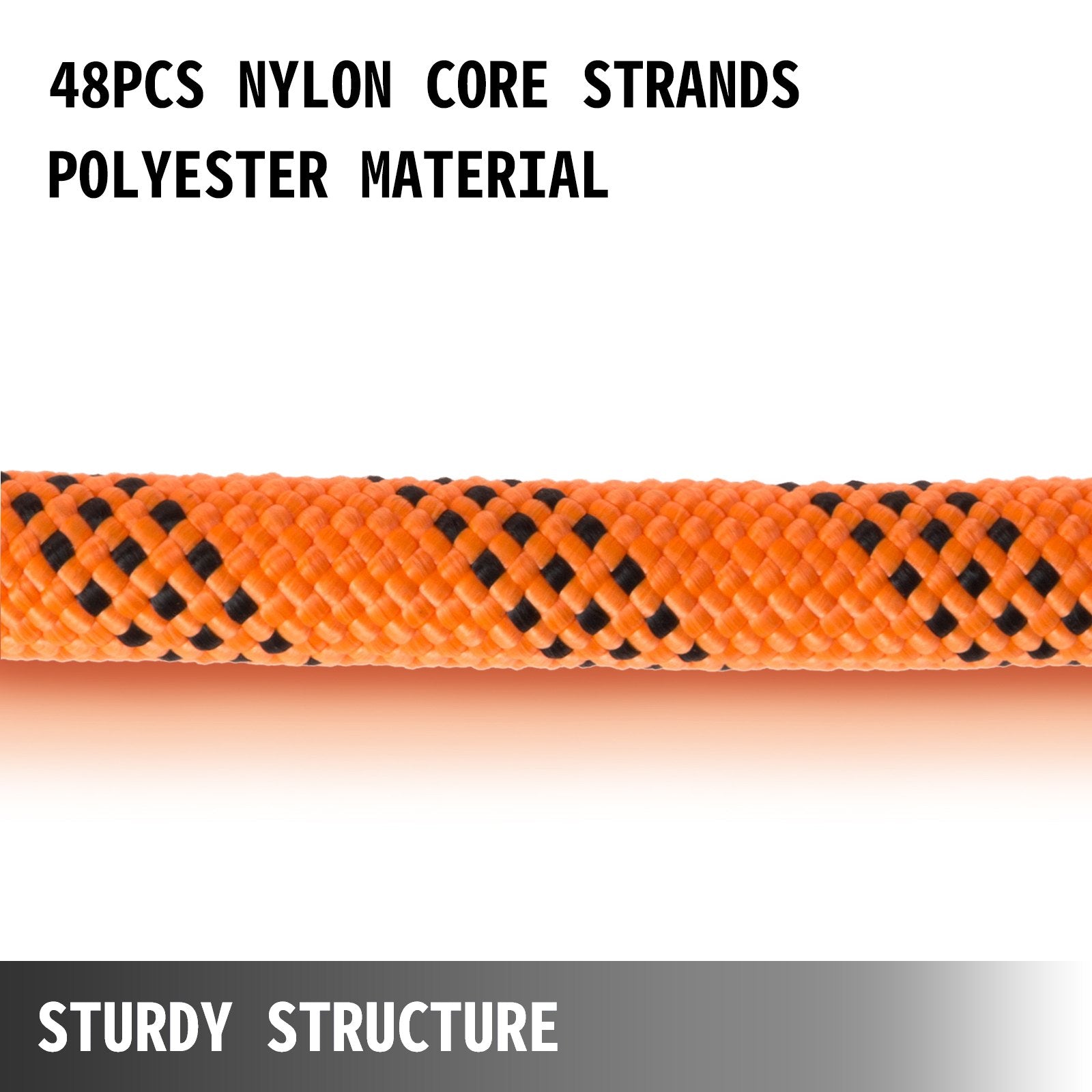 Polyester Rope 7/16" x 200ft 8400lbs Breaking Strength Load and Pulling Rope