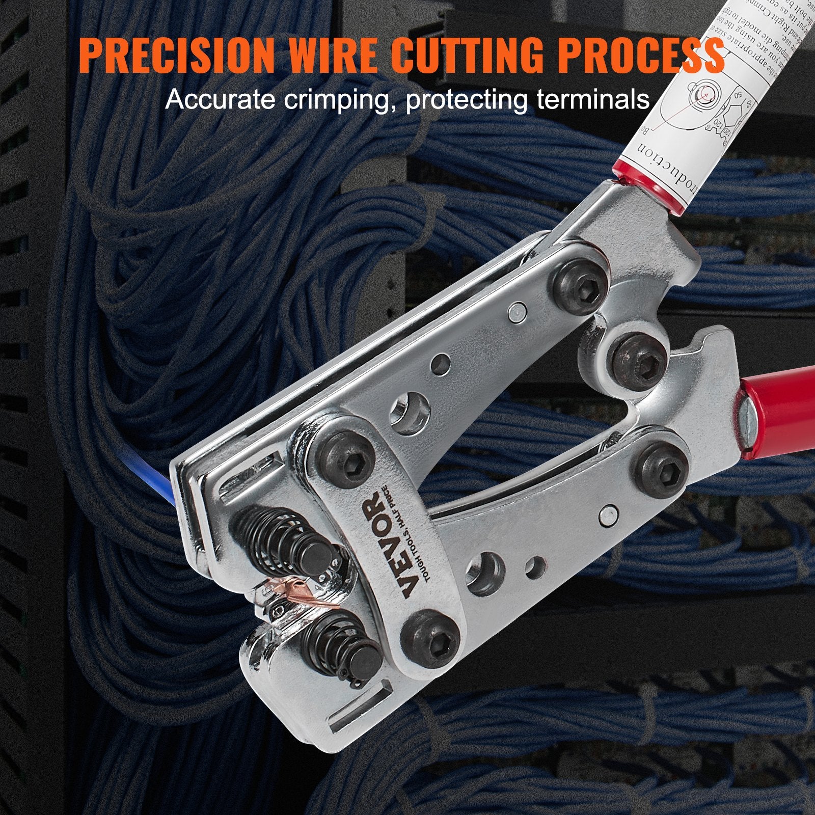 Battery Cable Lug Crimping Tool 10-1/0AWG with Cutter Terminals Heat Shrink