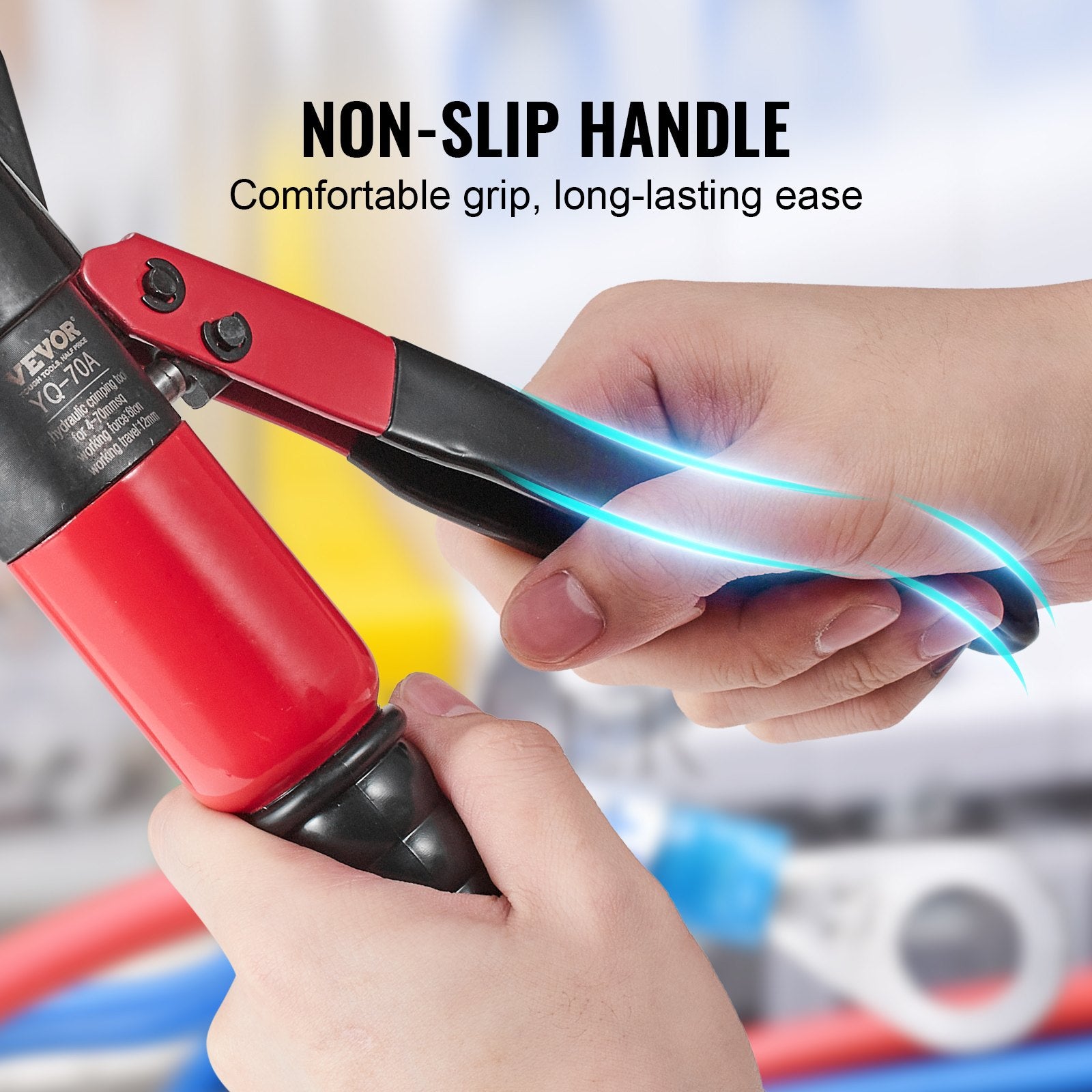 Hydraulic Crimping Tool with 9 Dies, Cutting Pliers, Gloves & Copper Connectors