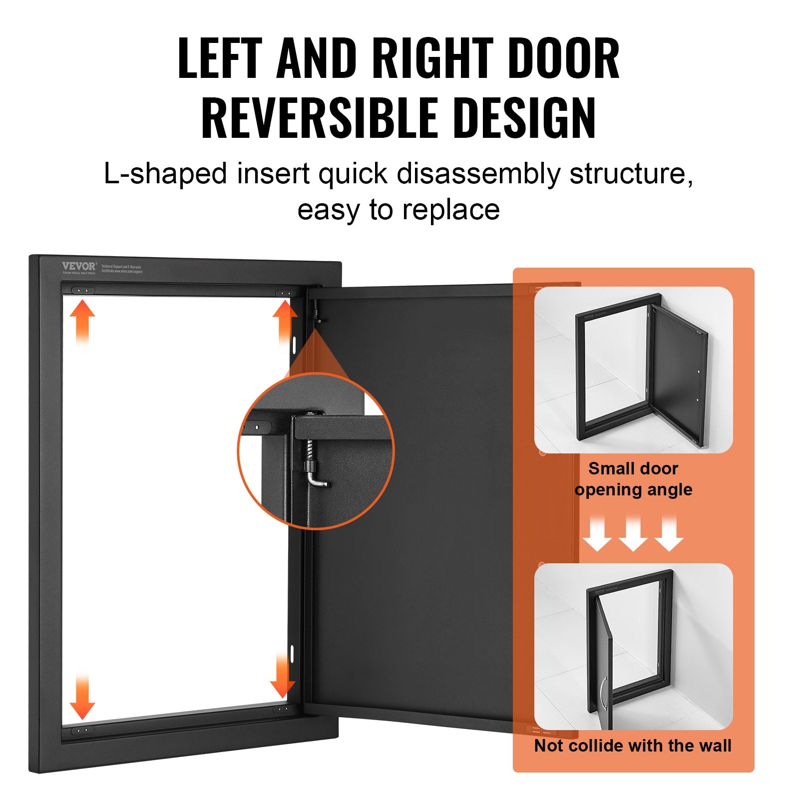 BBQ Access Door 415x570mm Single Outdoor Kitchen Cold Plate Wall Handle