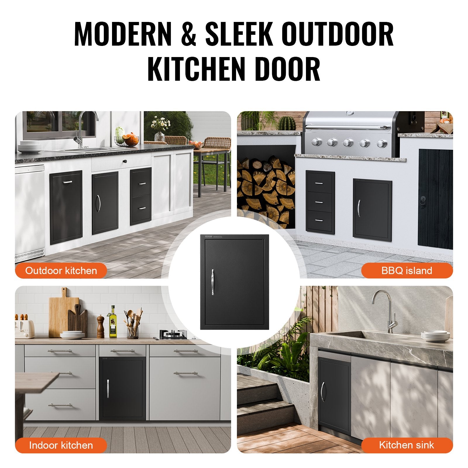 BBQ Access Door 415x570mm Single Outdoor Kitchen Cold Plate Wall Handle