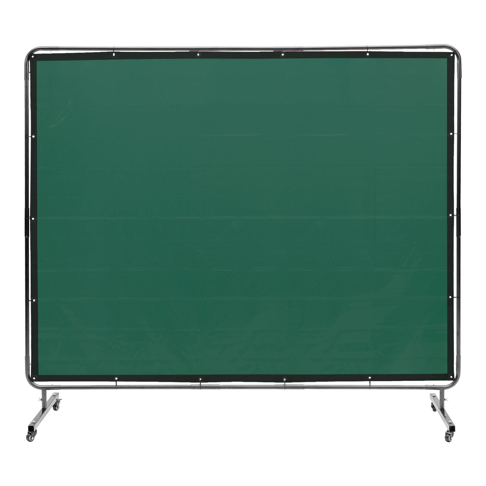 Welding Screen with Frame 6'x8' Flame-Resistant Vinyl on 4 Swivel Wheels Green