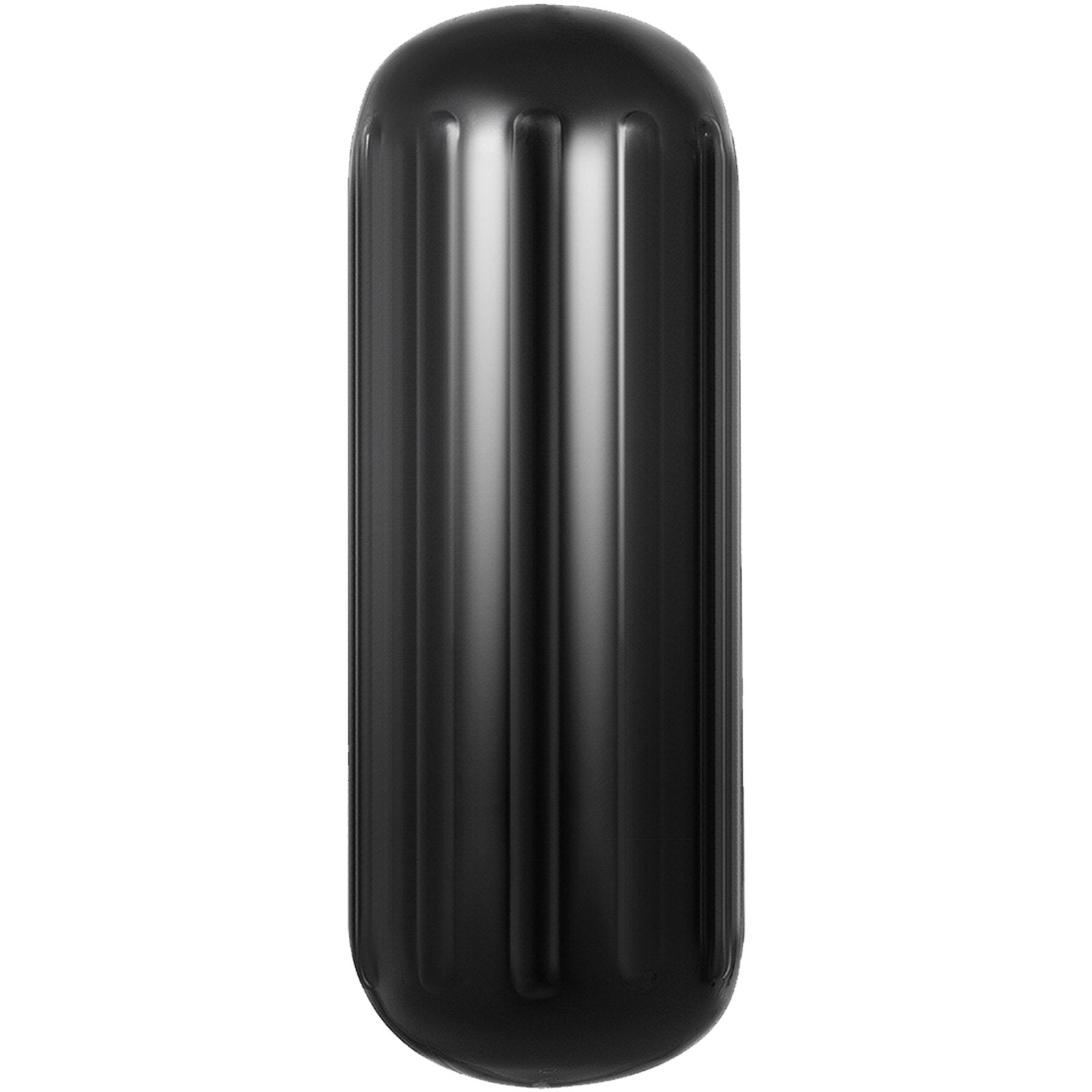 Boat Fenders 10x28 Ribbed Inflatable Boat Bumpers 4 Pack with Ropes Black