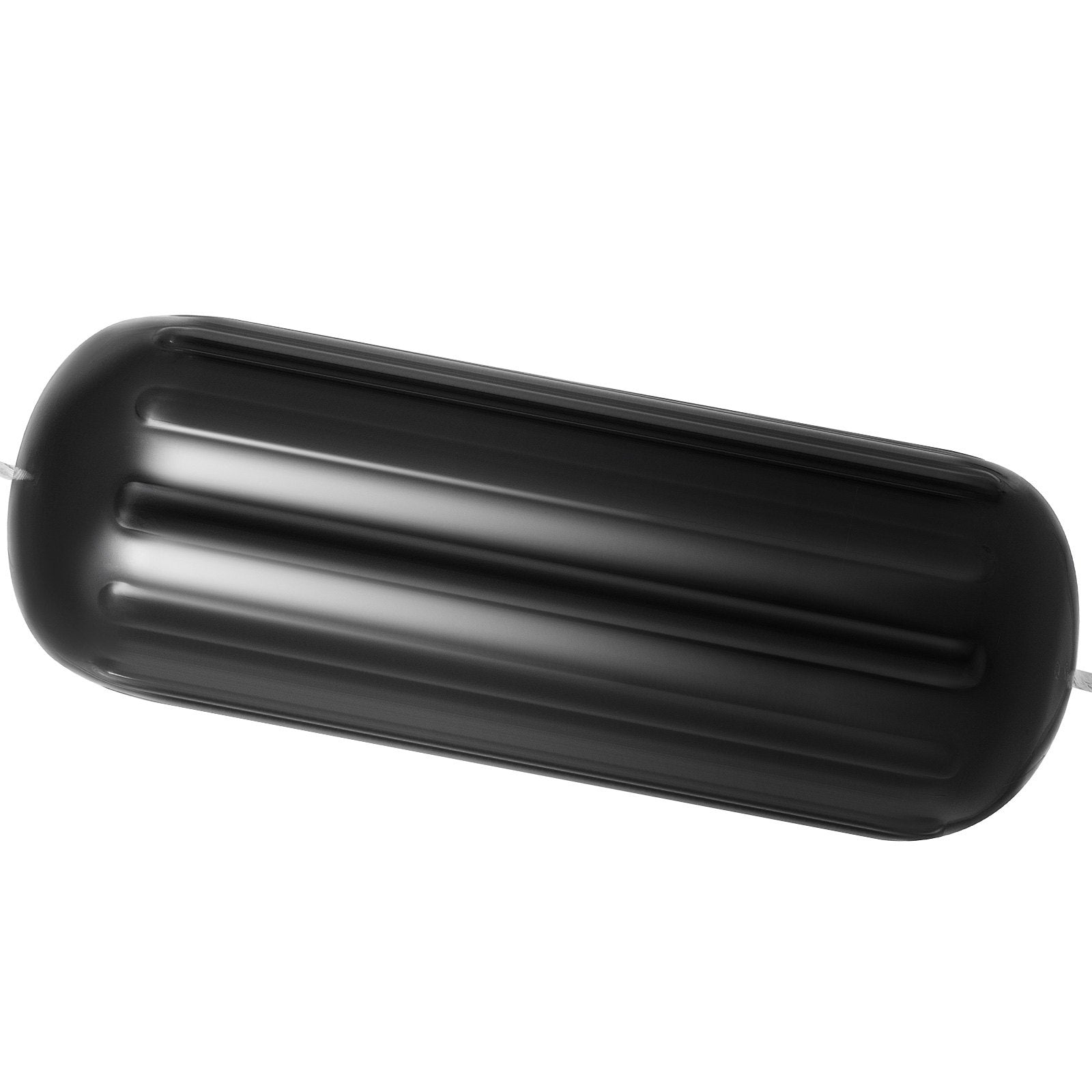 Boat Fenders 10x28 Ribbed Inflatable Boat Bumpers 4 Pack with Ropes Black