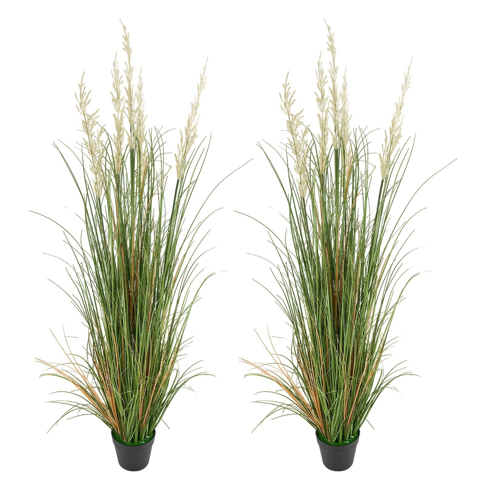 Artificial Grass Plant 2 Pack 1194mm Reed Flower Pot Faux Greenery Décor