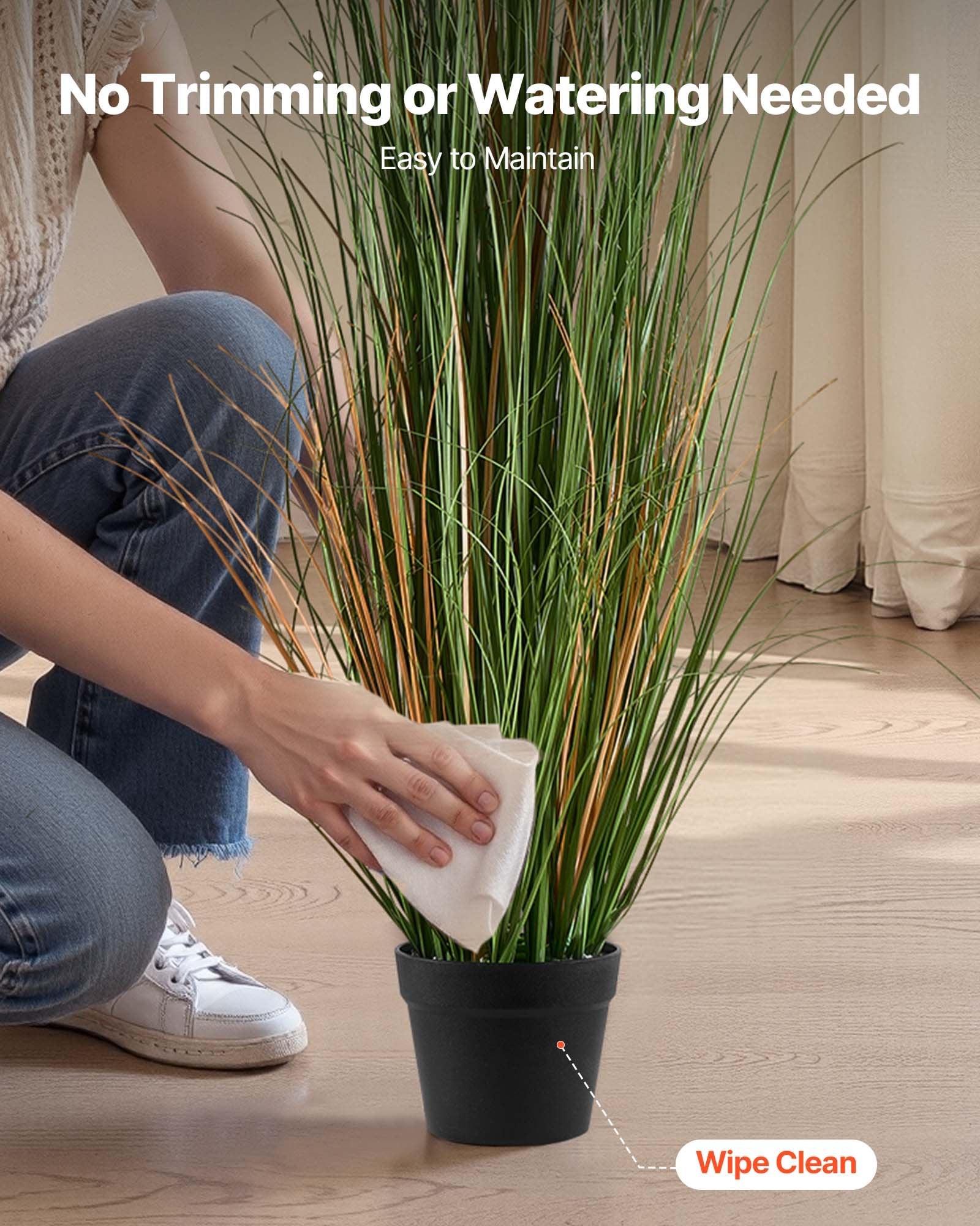 Artificial Grass Plant 2Pack 1499mm Faux Reed PVC Greenery Pot Indoor Outdoor