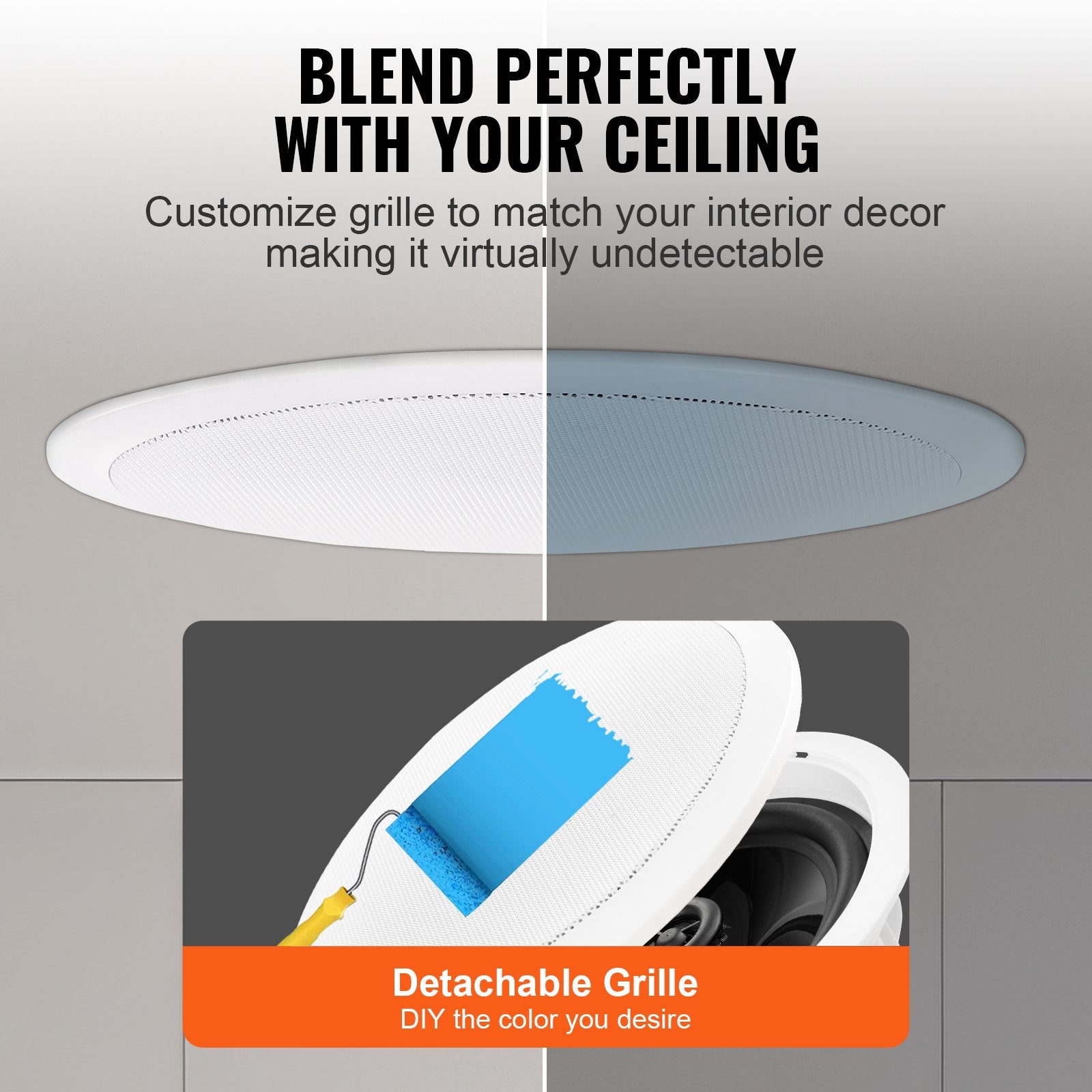 165.1mm In-Ceiling Speaker 150W 8Ω Flush Mount Home Audio Single