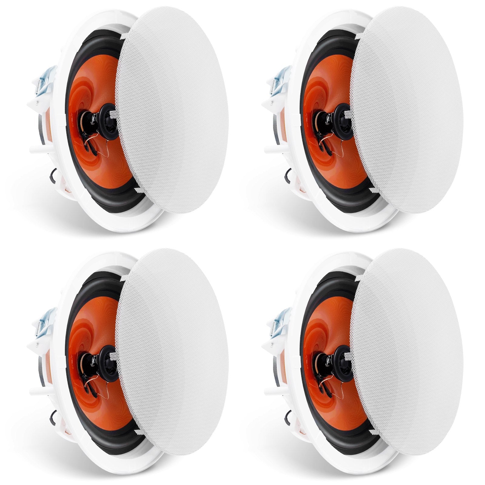 Ceiling Speakers, 4 PCs 203.2mm 100W Flush Mount In-Wall Speaker System 8Ω 89dB