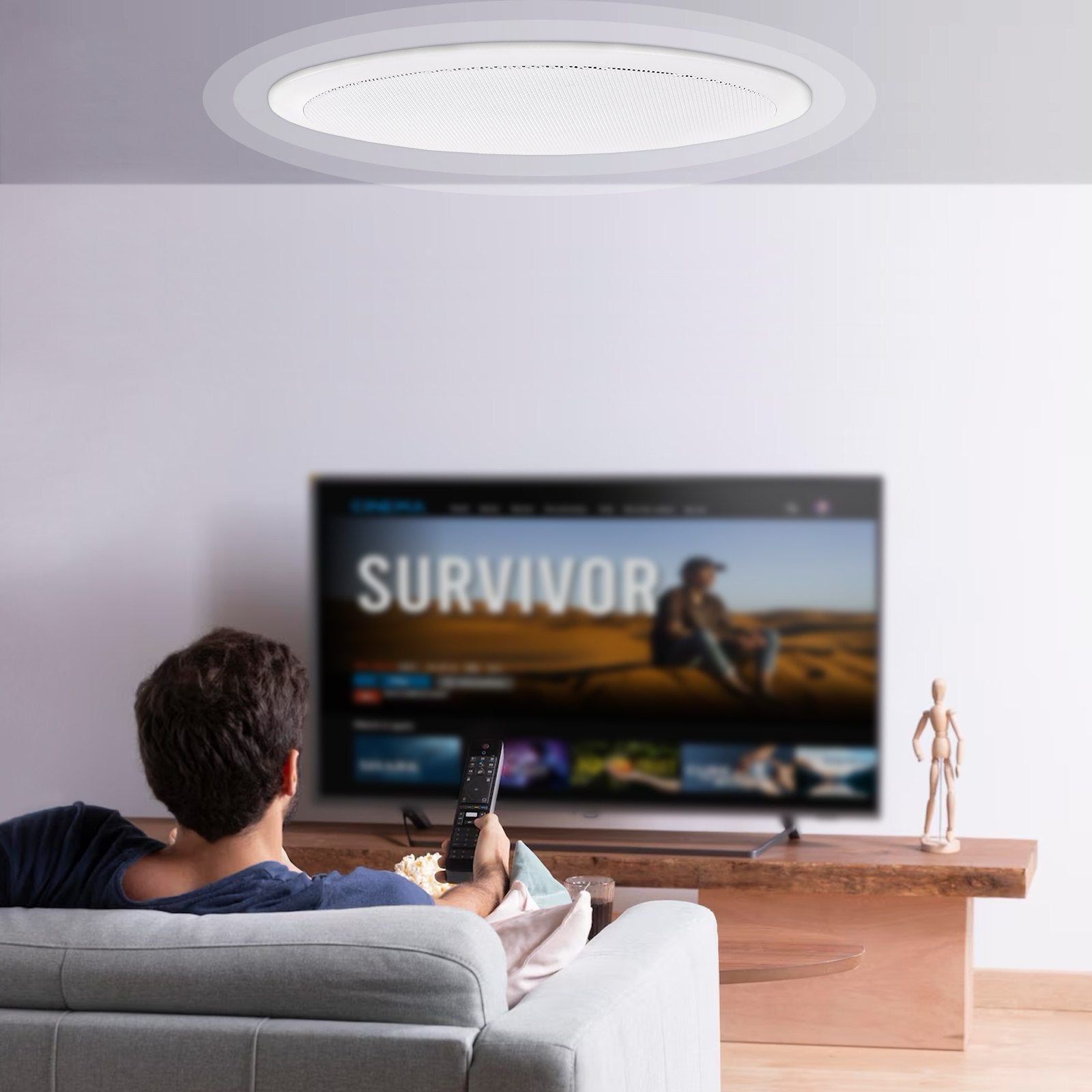 Ceiling Speaker, 203.2mm 200W Flush Mount In-Wall System 8Ω 89dB Single Unit