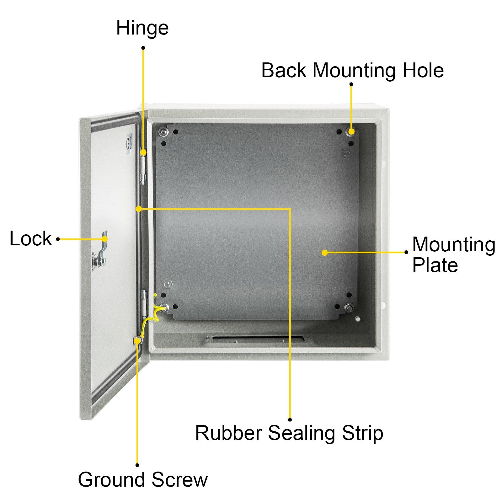 NEMA Steel Enclosure 12x12x6 Inch 4X IP66 Waterproof Dustproof Electrical Box