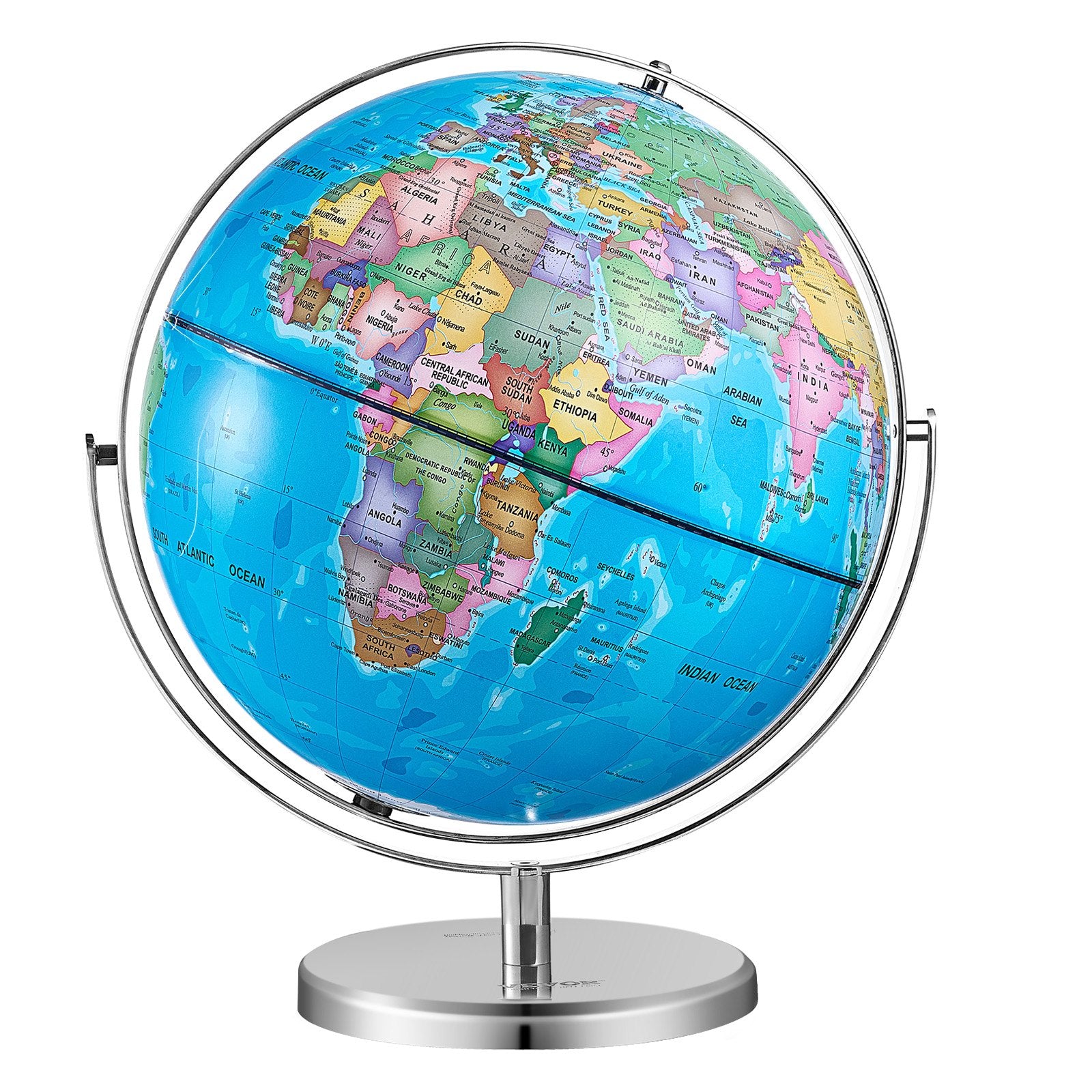 Rotating World Globe with Stand 330.2mm Educational Geographic Globe for Kids