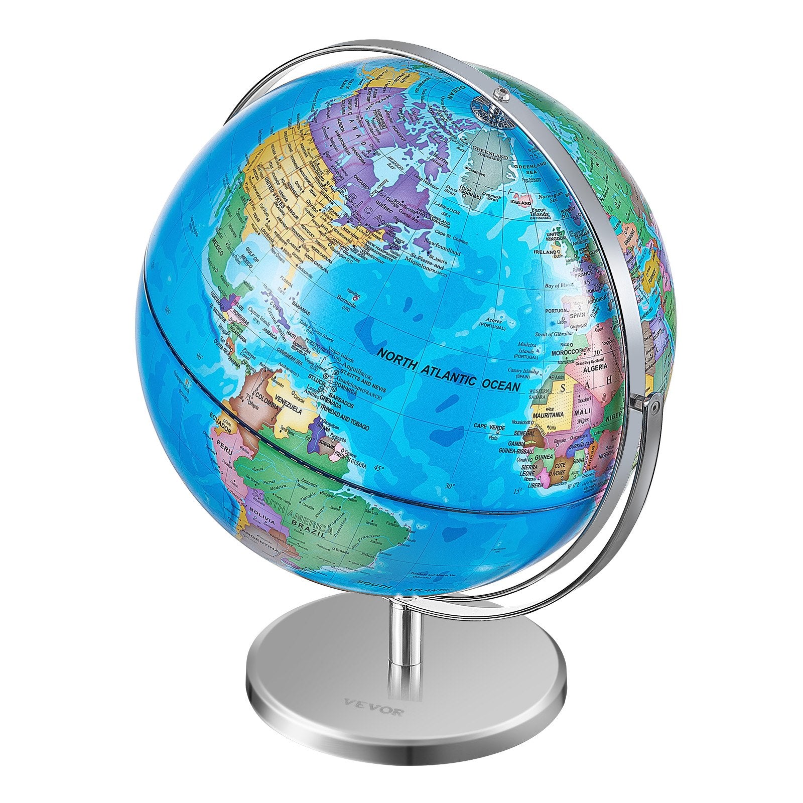 Rotating World Globe with Stand 330.2mm Educational Geographic Globe for Kids