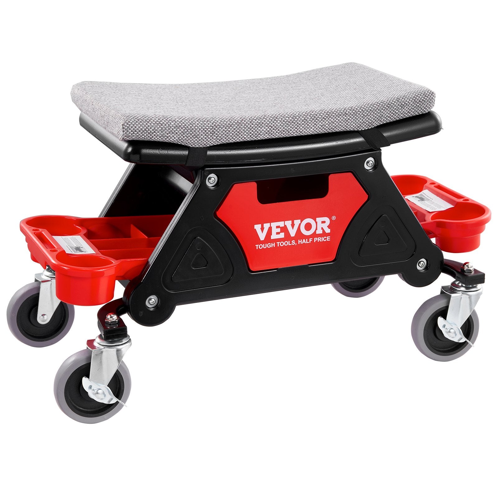 Mechanic Stool Creeper Seat Rolling Shop Stool 300lb with Tool Trays