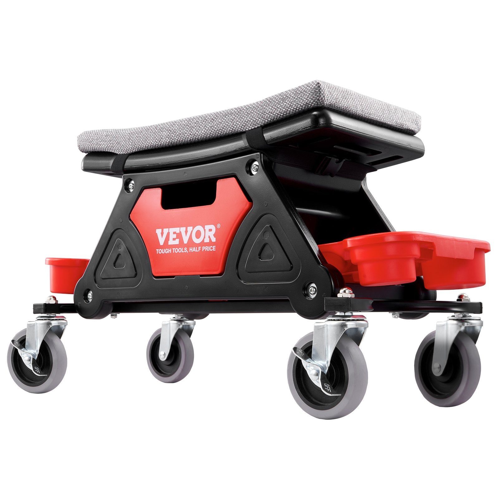 Mechanic Stool Creeper Seat Rolling Shop Stool 300lb with Tool Trays