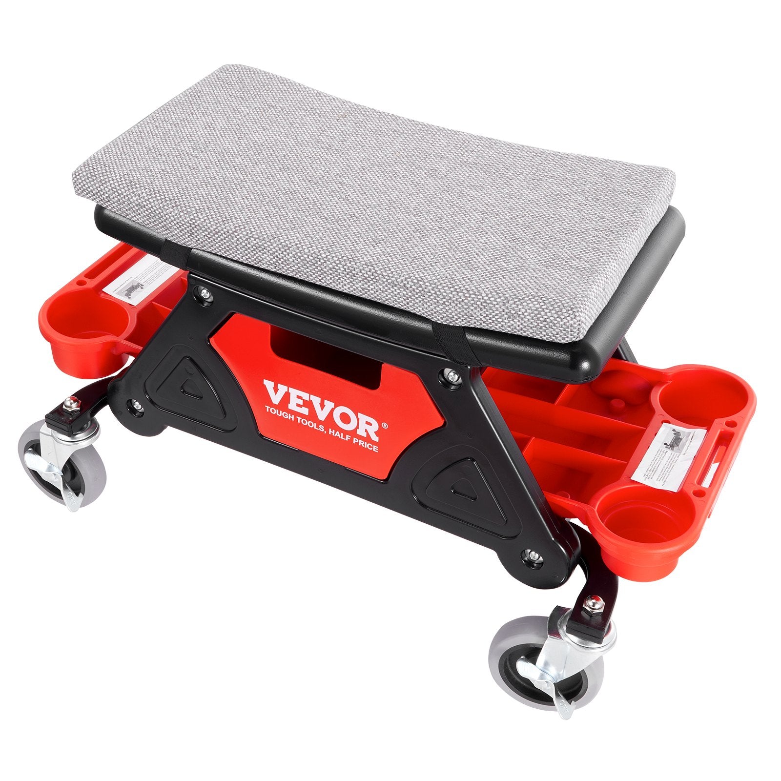 Mechanic Stool Creeper Seat Rolling Shop Stool 300lb with Tool Trays