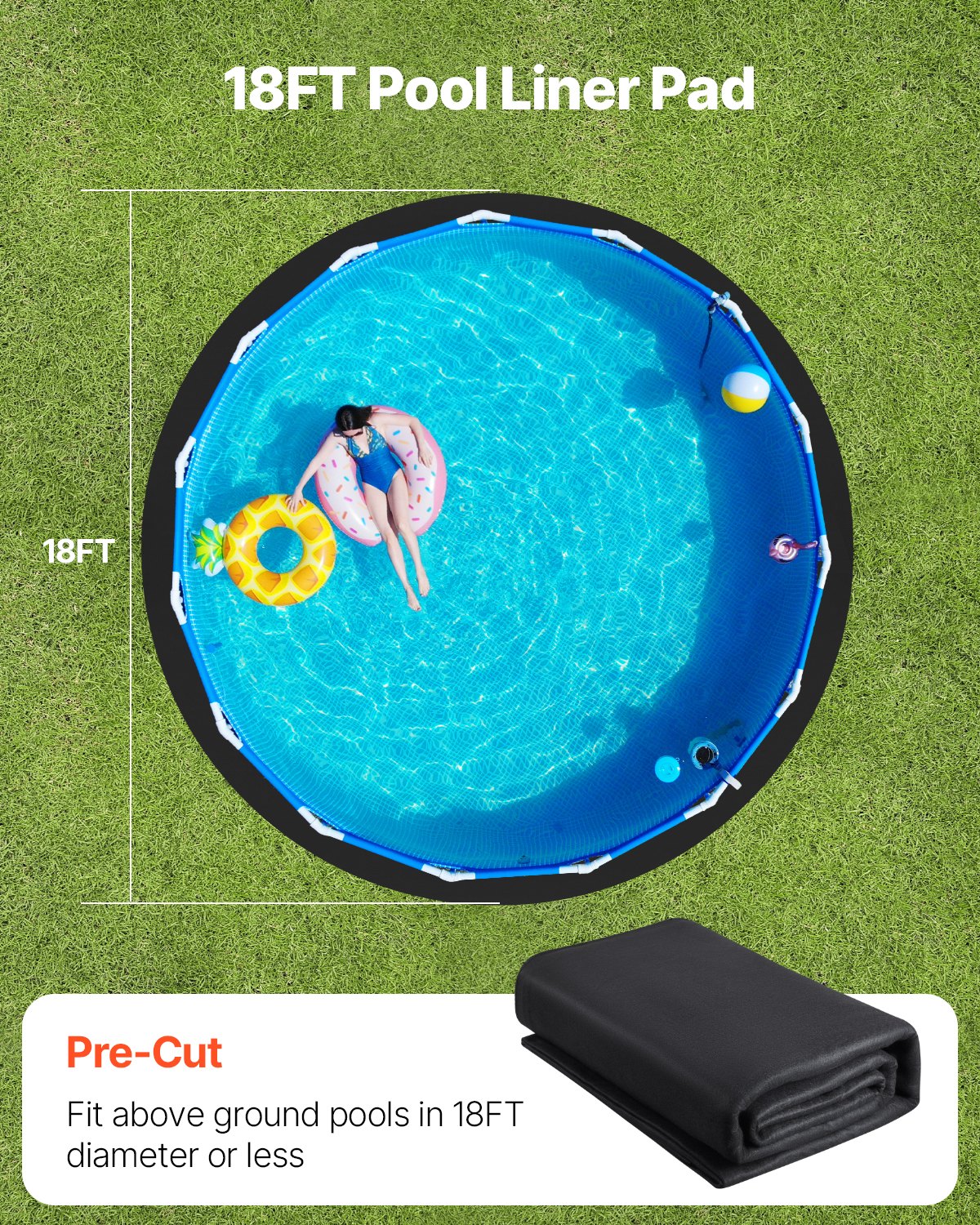 18ft Round Pool Liner Pad Above Ground Pool Geotextile Underlayment Protection