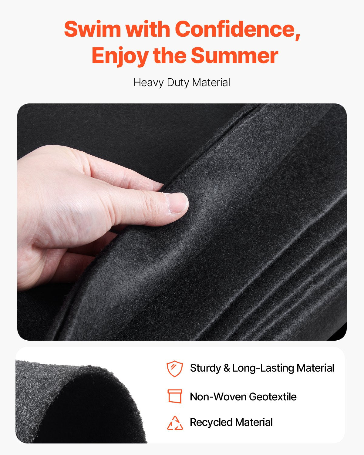 Oval Pool Liner Pad 12x24ft Extra-Thick Recycled Geotextile Underlayment Pools