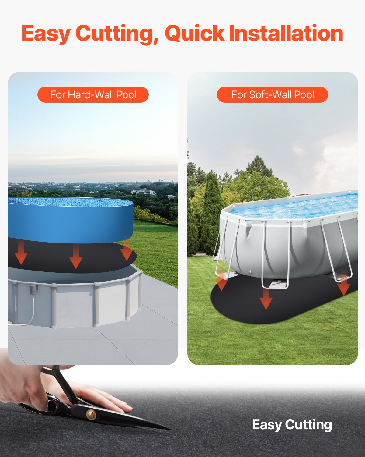 Oval Pool Liner Pad 12x24ft Extra-Thick Recycled Geotextile Underlayment Pools