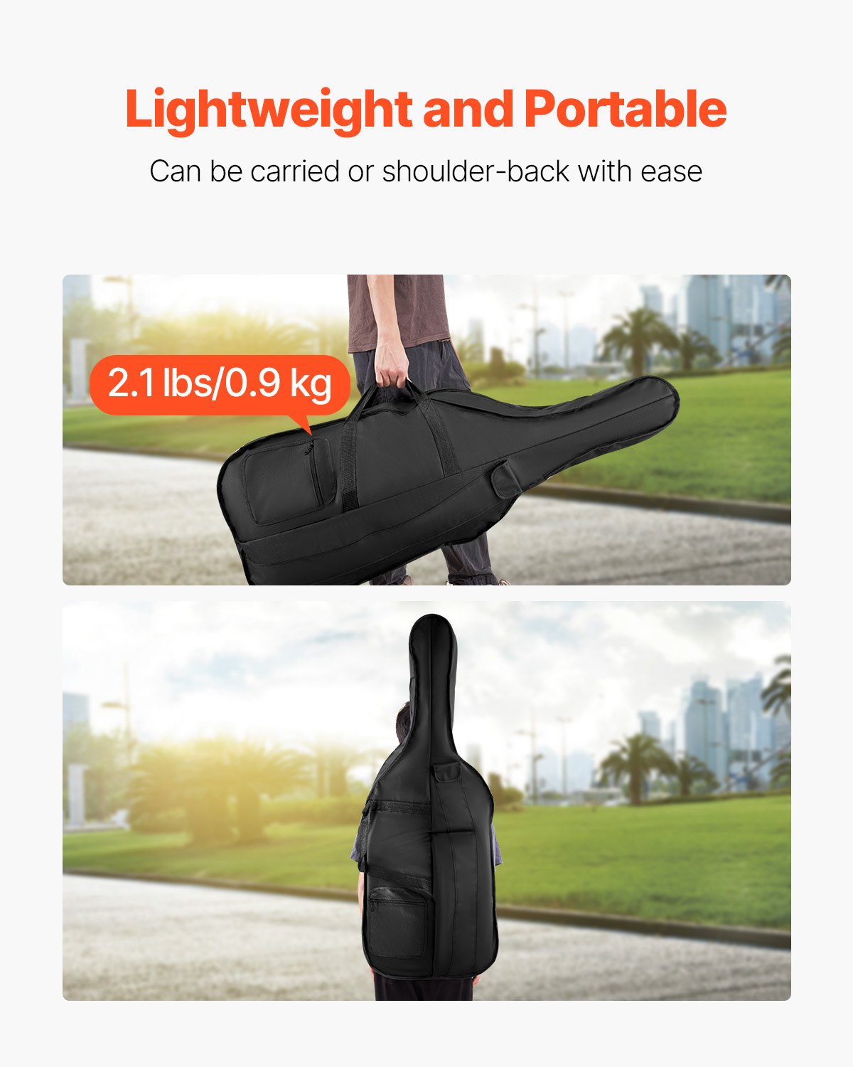 Cello Case 4/4 Full Size Nylon Waterproof Portable Travel Bag Straps Handle