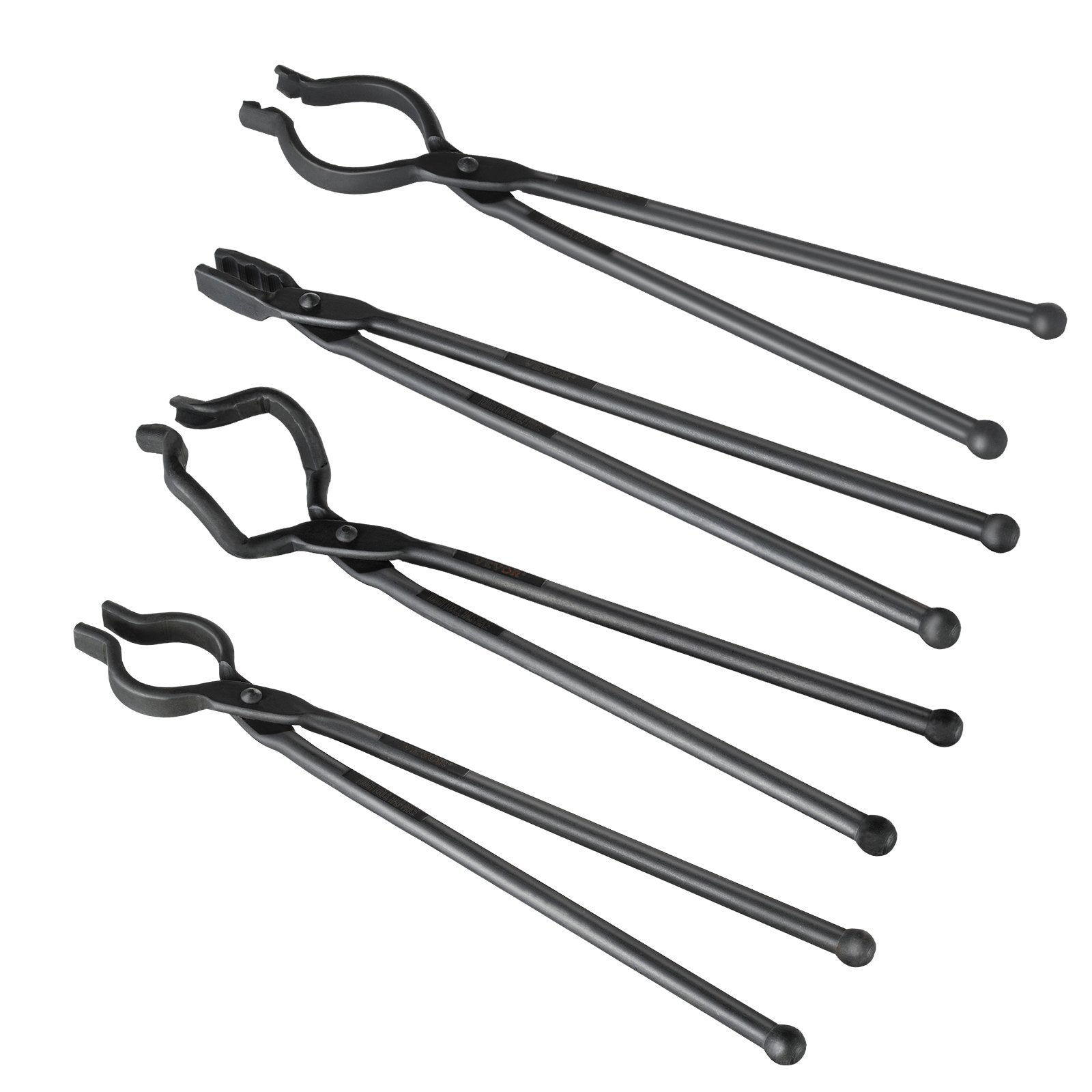 Blacksmith Tongs 4PCS V-Bit Wolf Jaw Z V-Bit Gripping Carbon Steel A3 Rivets