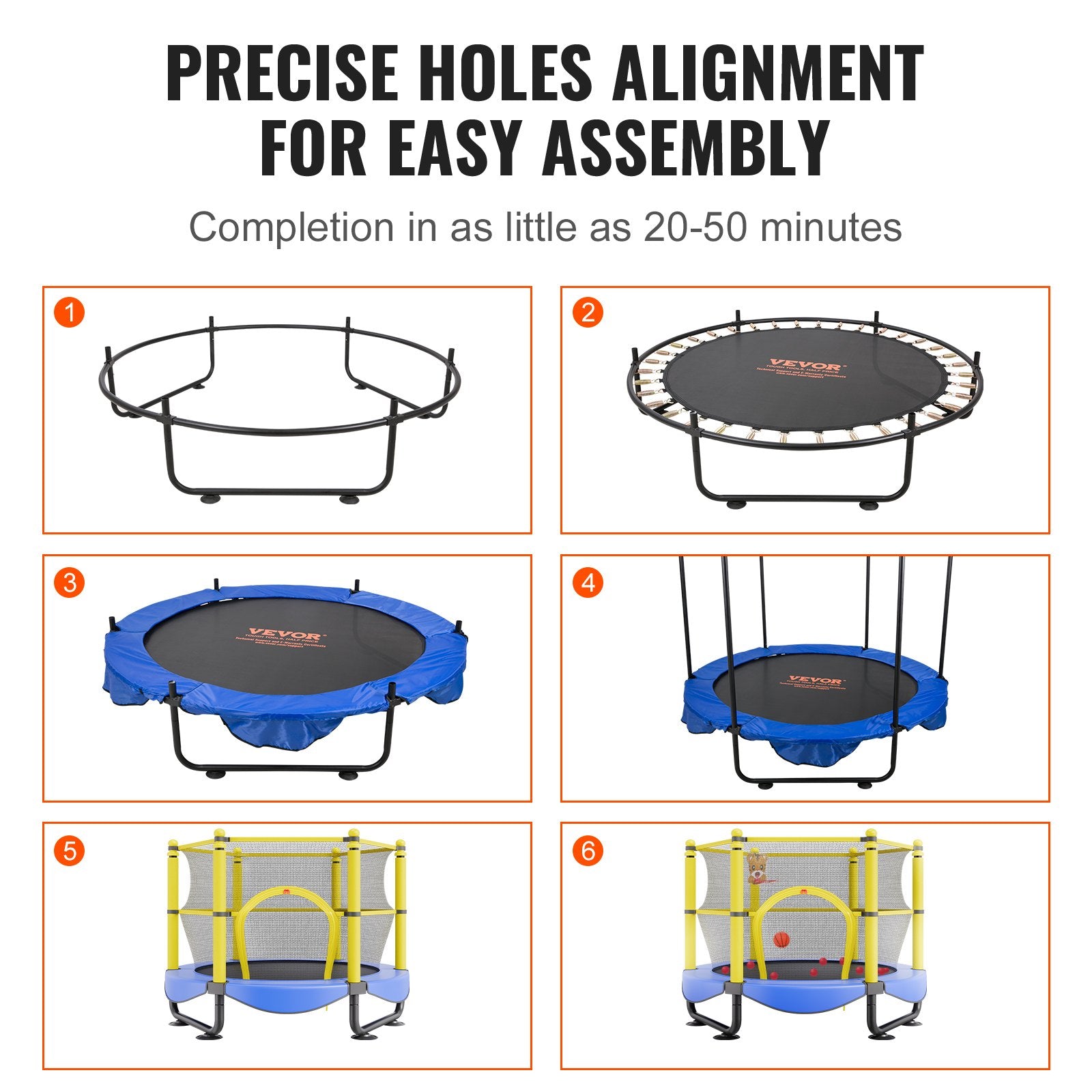 5FT Kids Trampoline 60" Indoor Outdoor with Safety Net, Basketball Hoop & Balls
