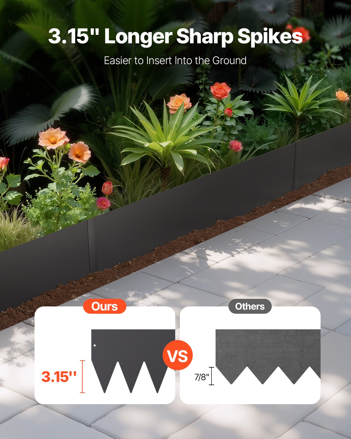 Steel Landscape Edging 3 Pack 1016x203mm Rust-Resistant Bendable Heavy-Duty