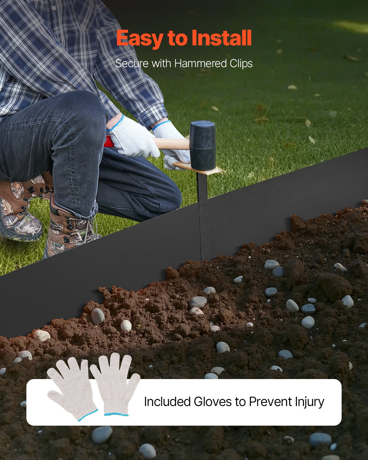 Steel Landscape Edging 3 Pack 1016x203mm Rust-Resistant Bendable Heavy-Duty