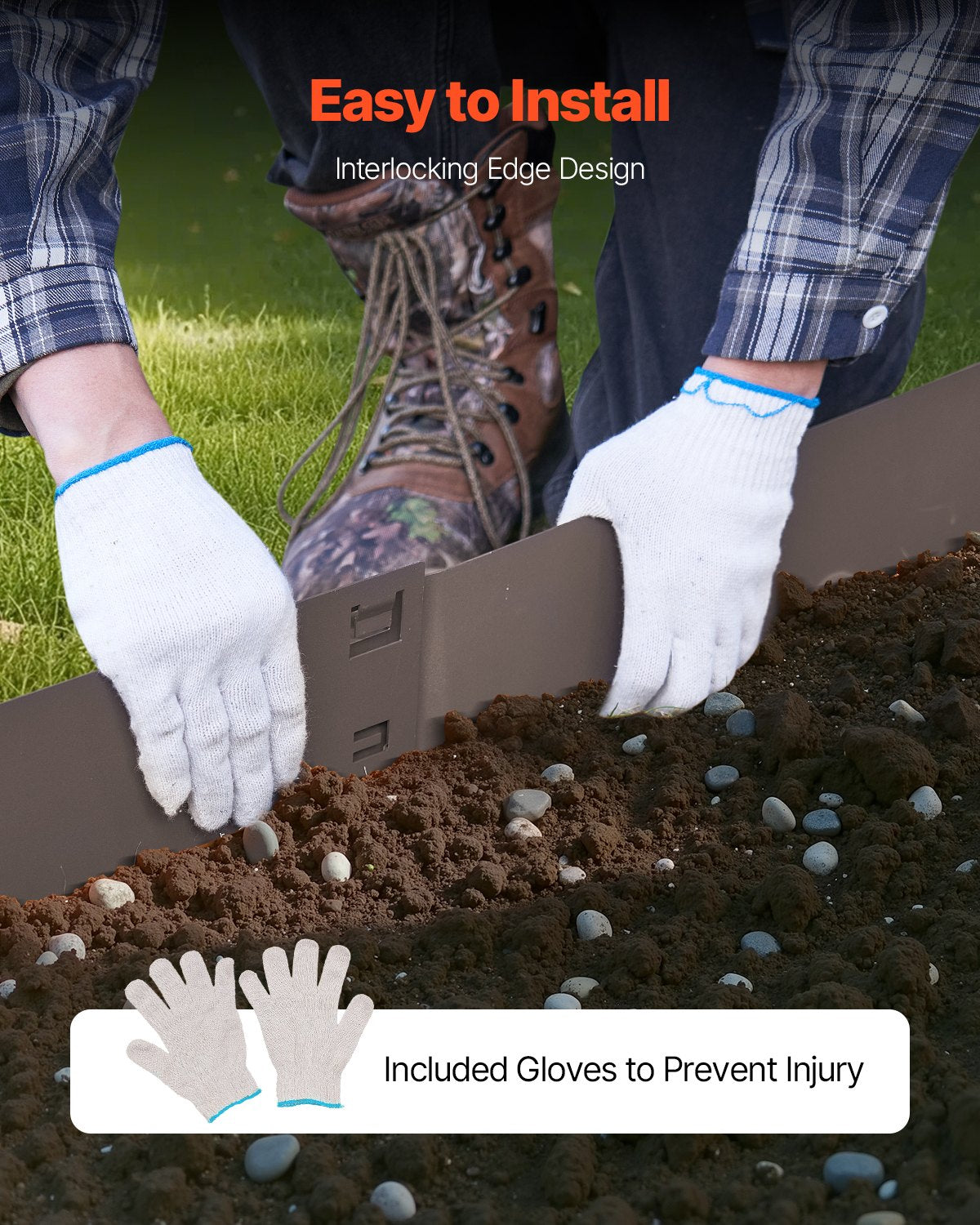 Steel Landscape Edging 5 Pack 990x181mm Rust-Resistant Bendable Heavy-Duty
