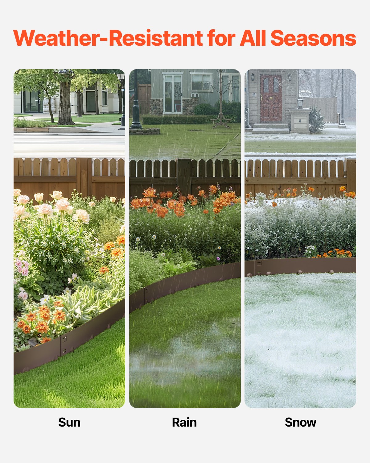 Landscape Edging Steel 5-Pack 990x207mm Rust-Resistant Bendable Garden Brown