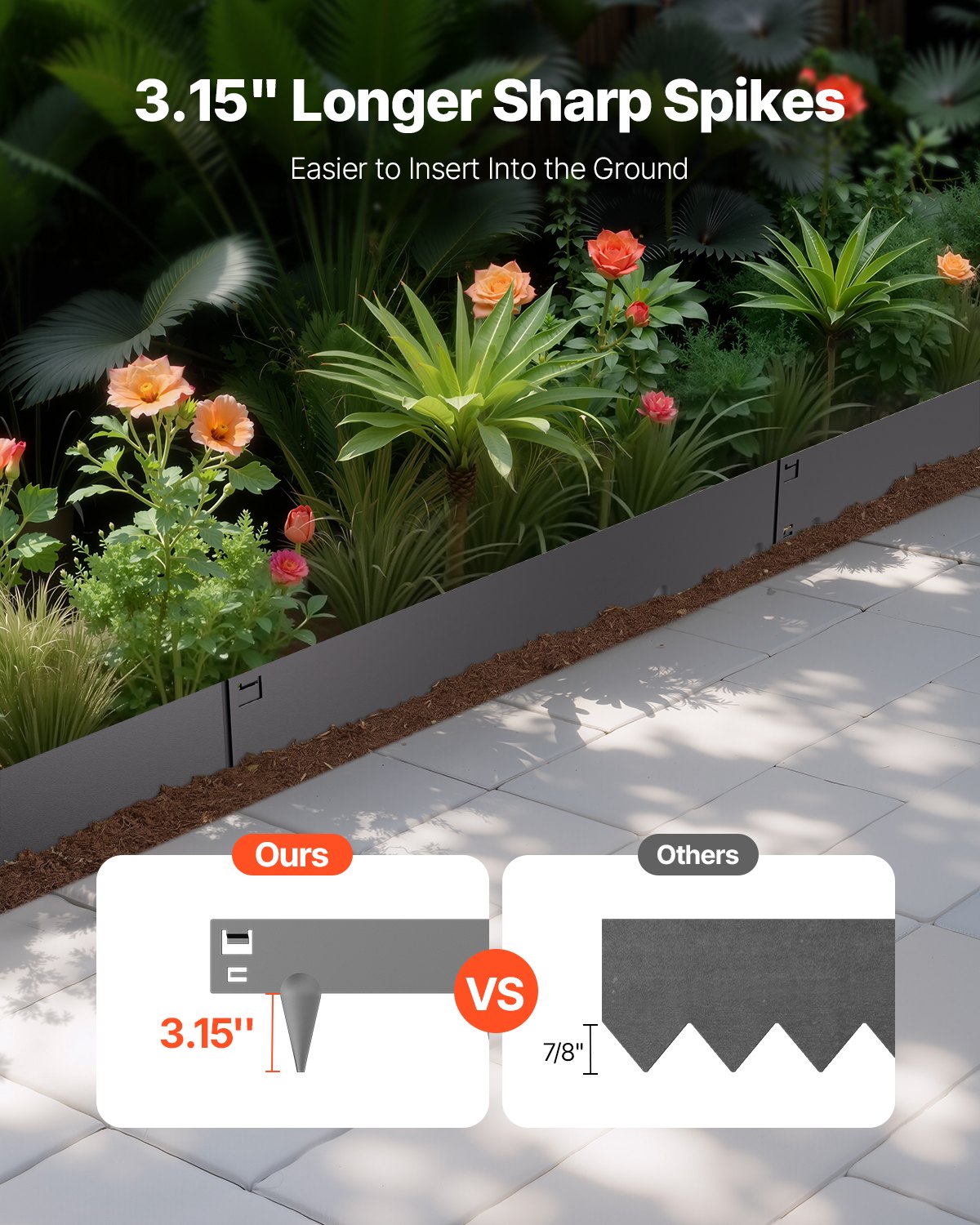 Steel Landscape Edging 5 Pack 990x156mm Rust-Resistant Bendable Heavy-Duty