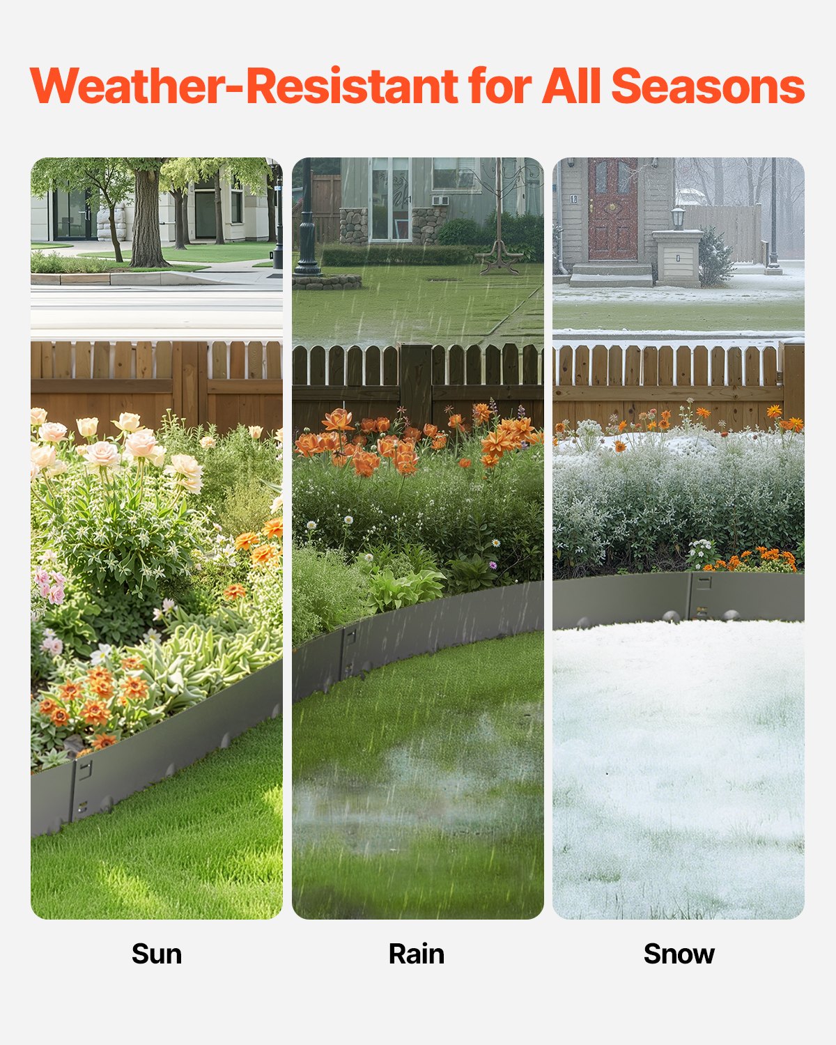 Steel Landscape Edging 5 Pack 990x156mm Rust-Resistant Bendable Heavy-Duty