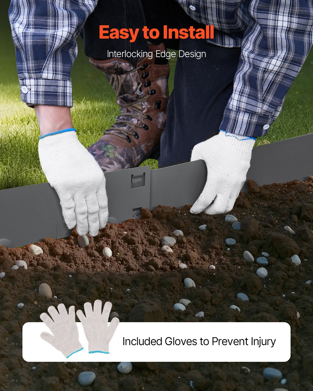 Steel Landscape Edging 5 Pack 990x156mm Rust-Resistant Bendable Heavy-Duty