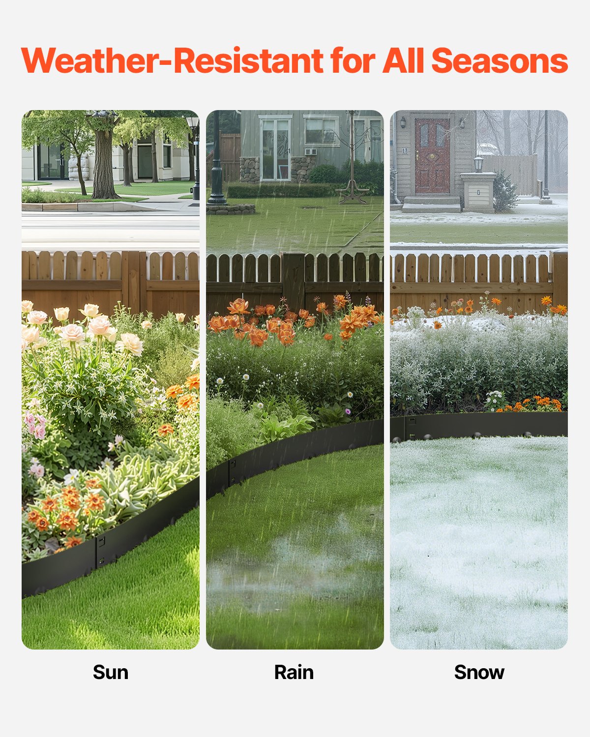 Steel Landscape Edging 5 Pack 990x181mm Rust-Resistant Bendable Heavy-Duty Black