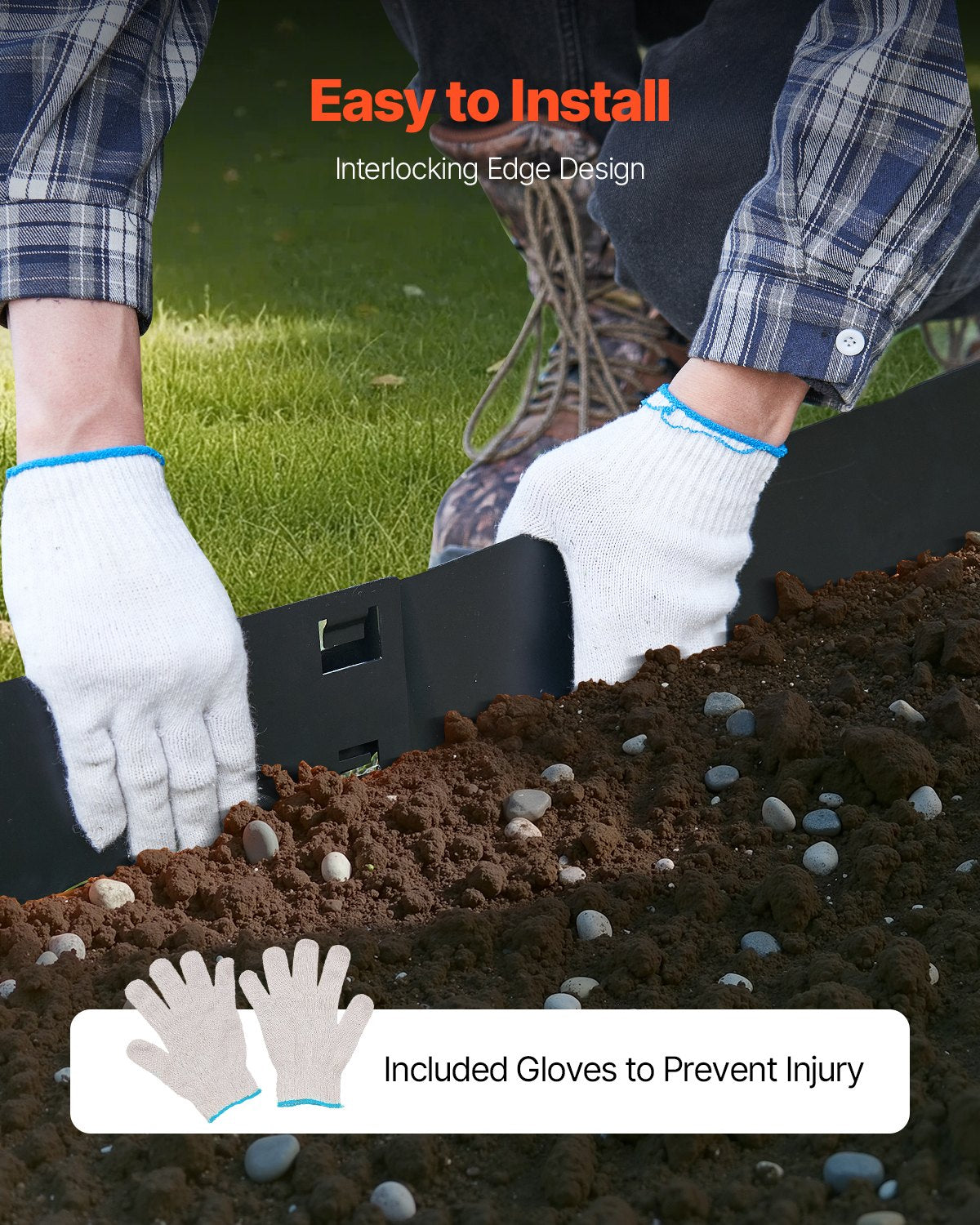 Landscape Edging Steel 5-Pack 990x207mm Rust-Resistant Bendable Garden Black