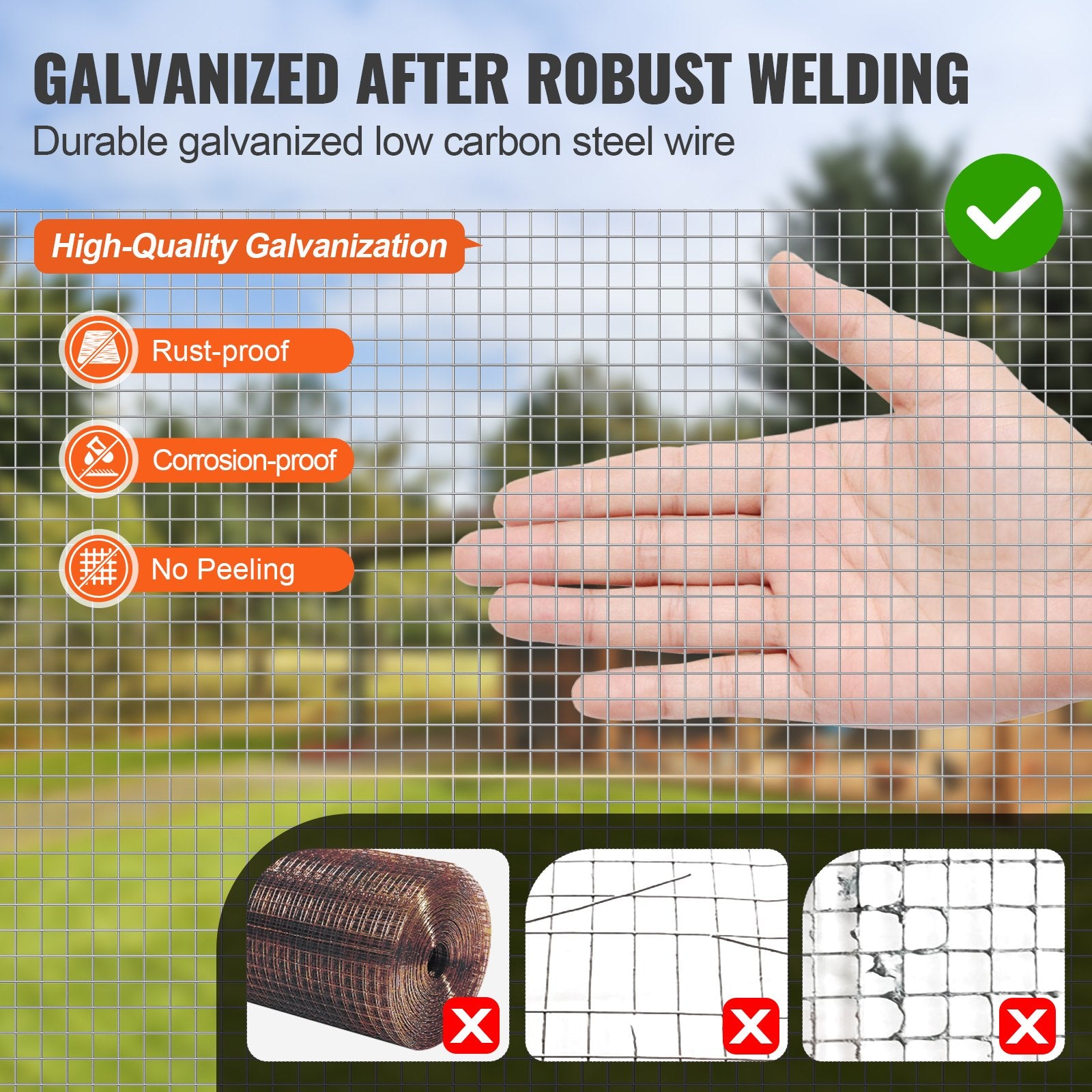 Hardware Cloth 1/4 in 36 in x 100 ft 23 Gauge Galvanized Wire Mesh Roll