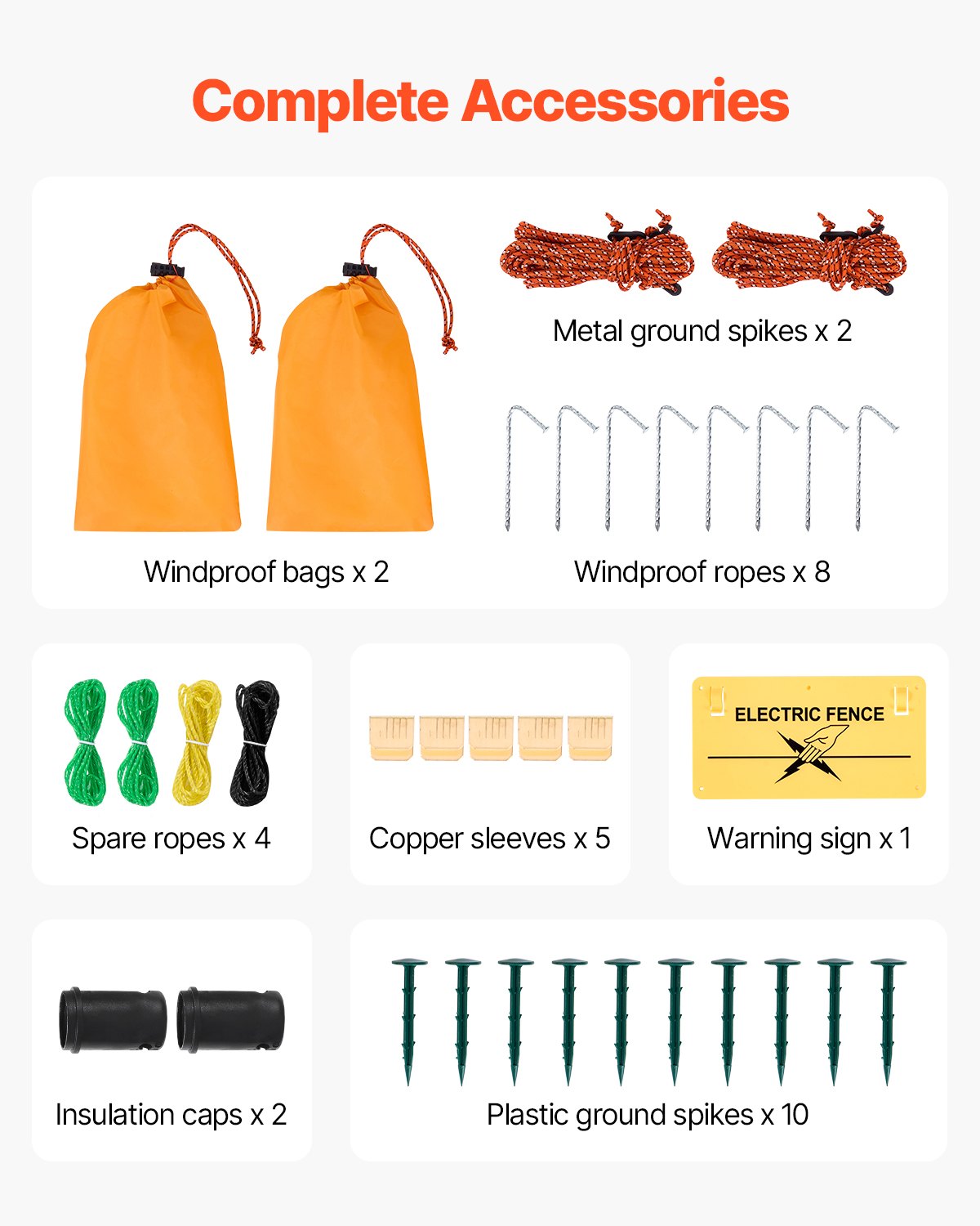 Electric Fence Netting 1.06×49.98m PE Portable Net Fence with Posts Stakes