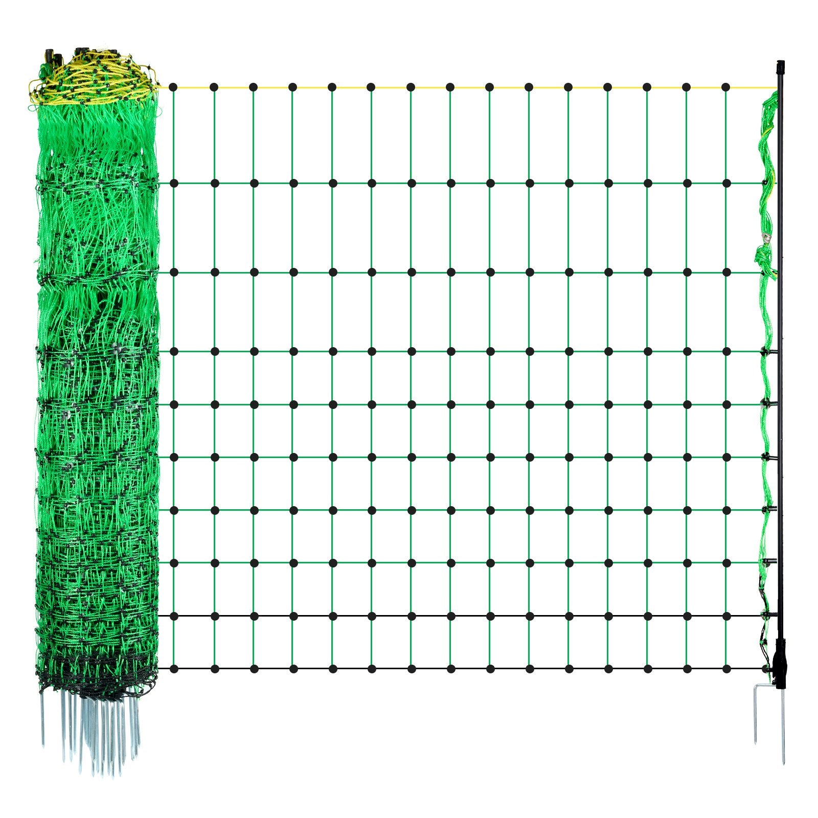Electric Fence Netting 1.06×49.98m PE Portable Net Fence with Posts Stakes