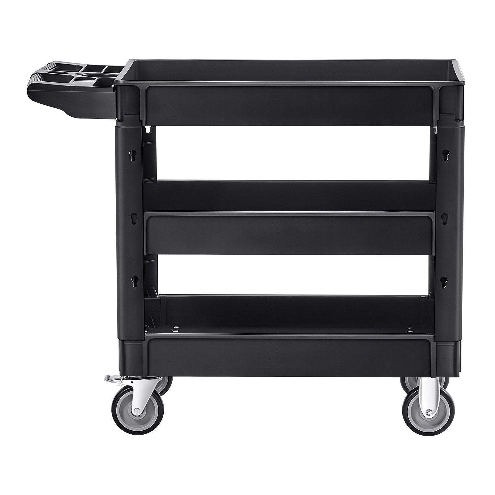 Utility Service Cart 3-Shelf 550lbs Heavy Duty Rolling Cart with Swivel Wheels