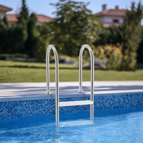 Swimming Pool Ladder 4 Step Stainless Steel Double Handrails with 120 kg Load