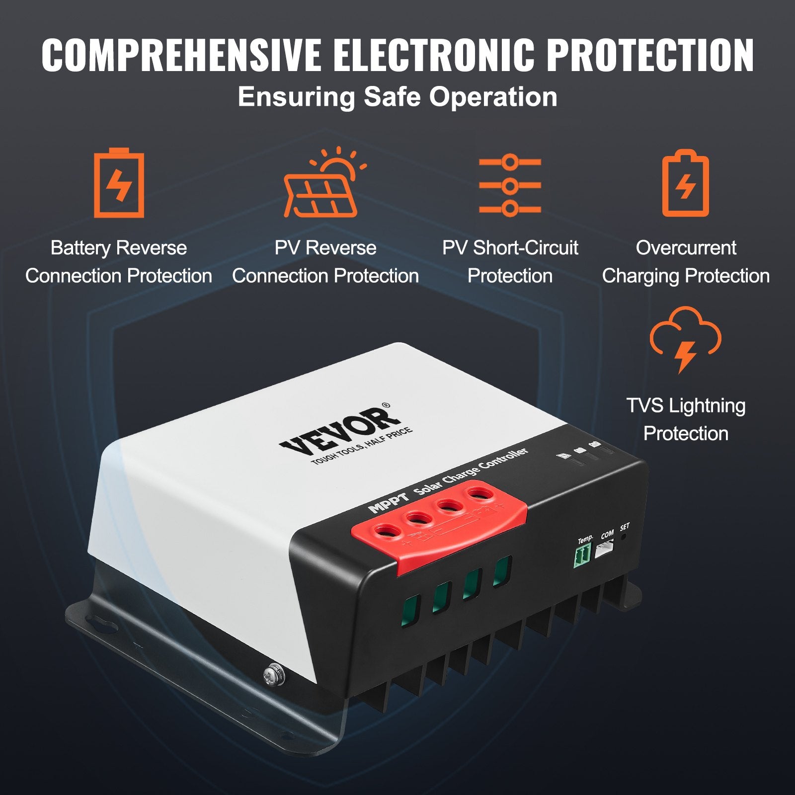 30A MPPT Solar Charge Controller Auto DC Input Regulator Charger with Bluetooth
