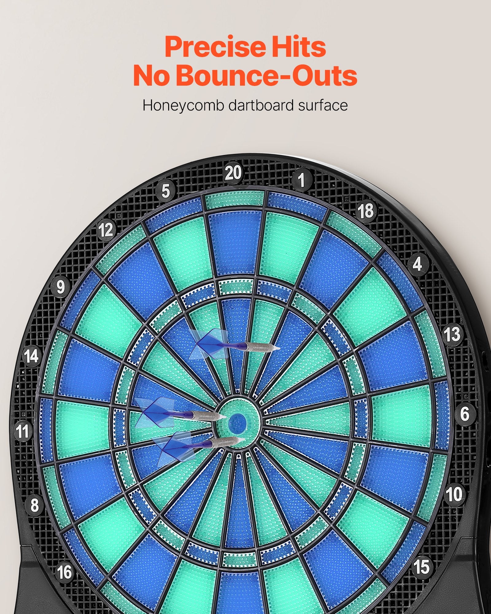 Electronic Dart Board LED Target with 48 Games, 500+ Variations, 6 Darts & LCD