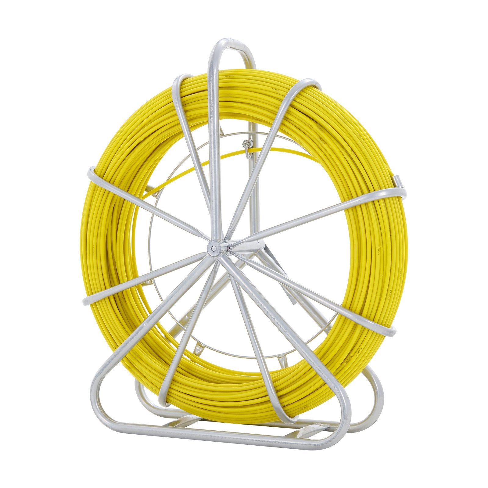 Fish Tape Fiberglass 129.5m Wire Puller Steel Reel 3 Pulling Heads
