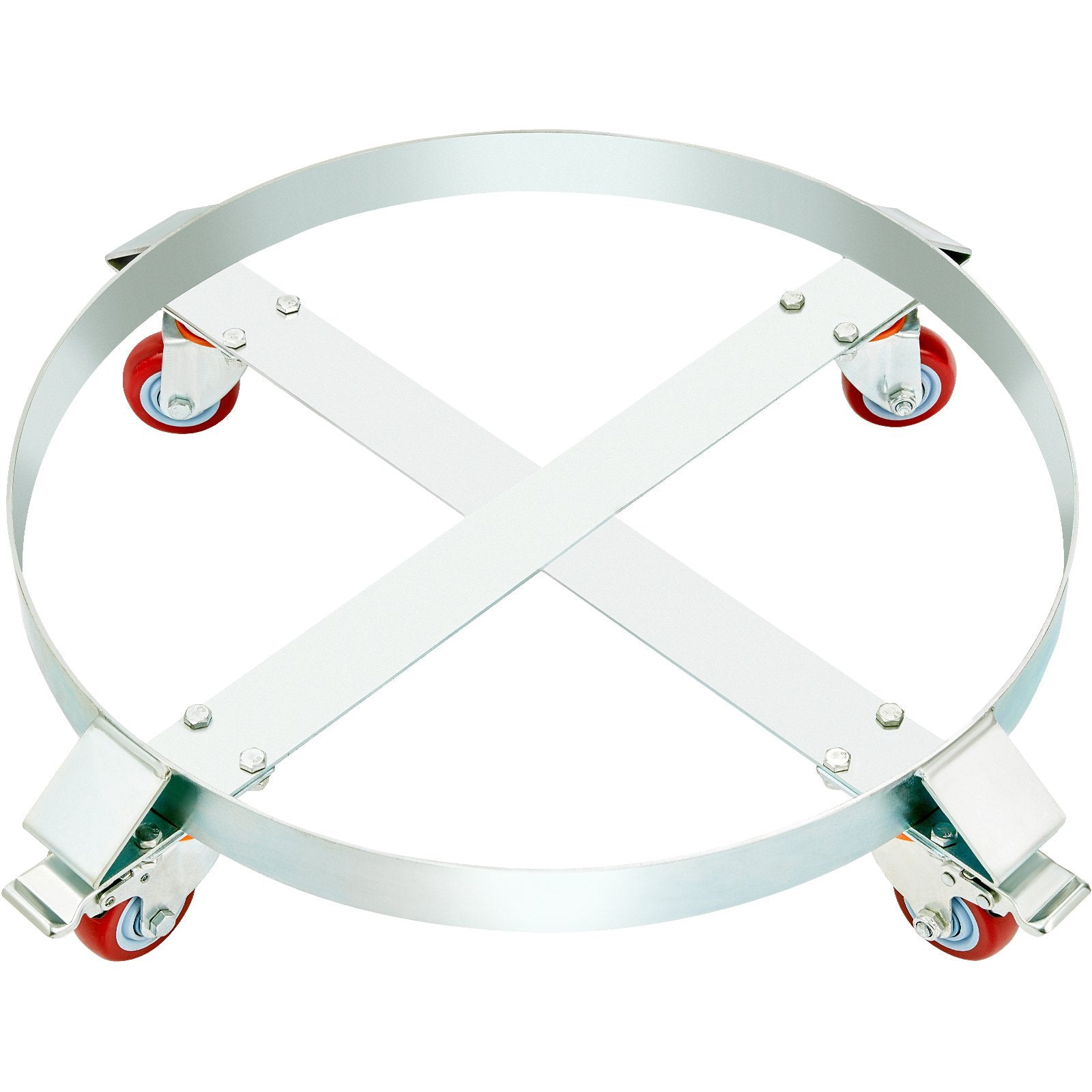 2PCS 250L Heavy Duty Drum Dolly 454 kg Load Capacity Steel Frame 4 Swivel Caster